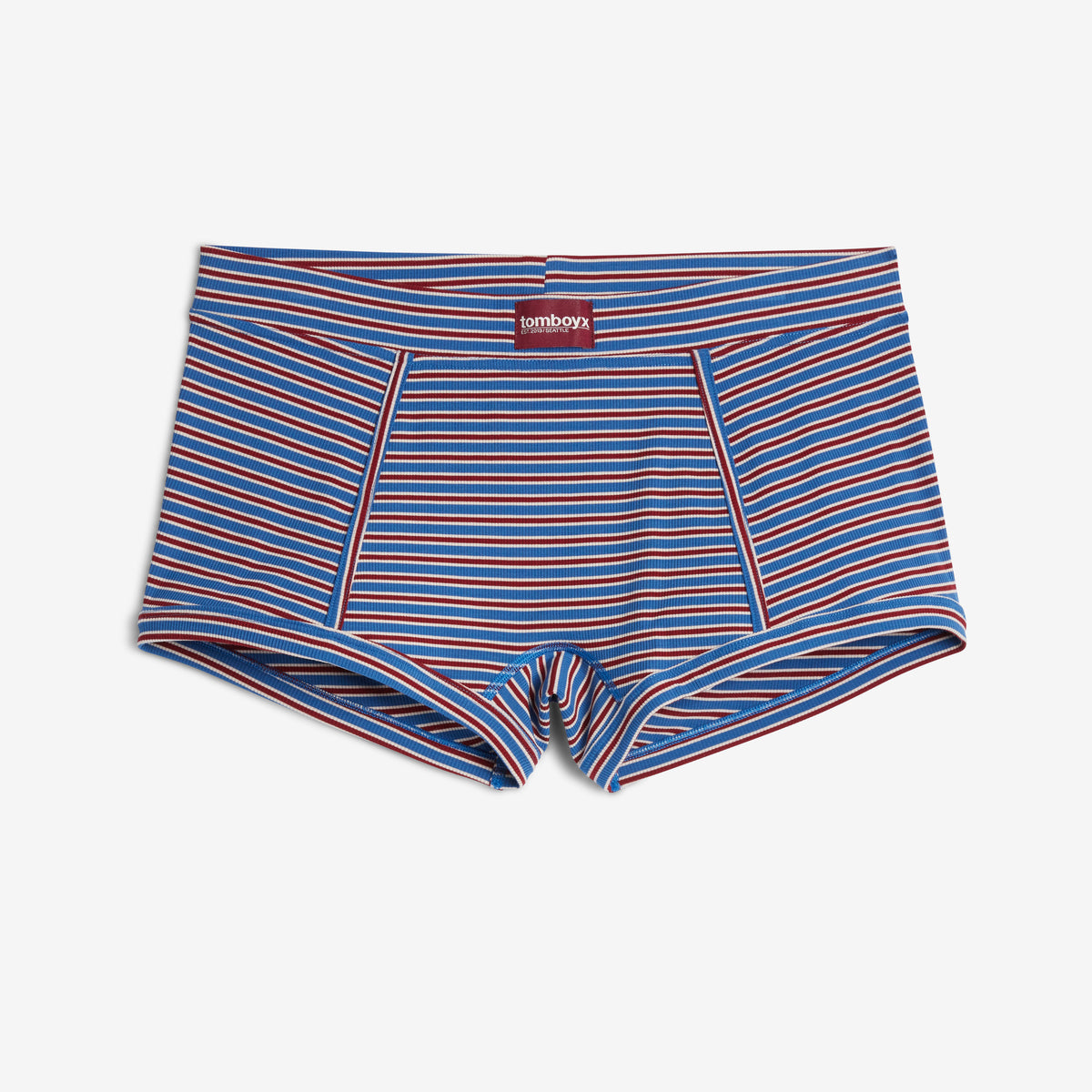 Bamboo Rib Boy Shorts - Alpine Stripe