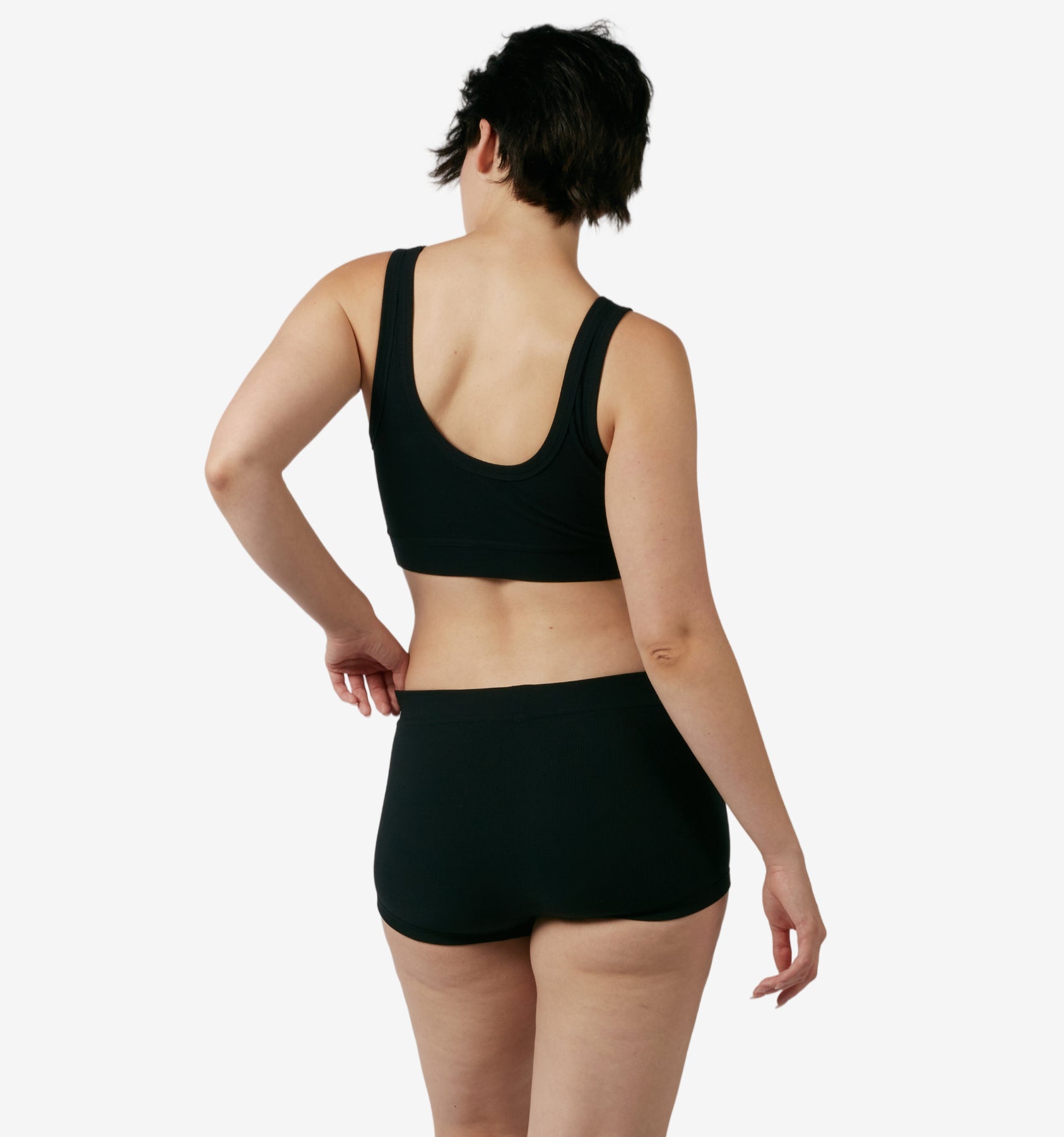 Bamboo Rib Boy Shorts - Icy Stripe