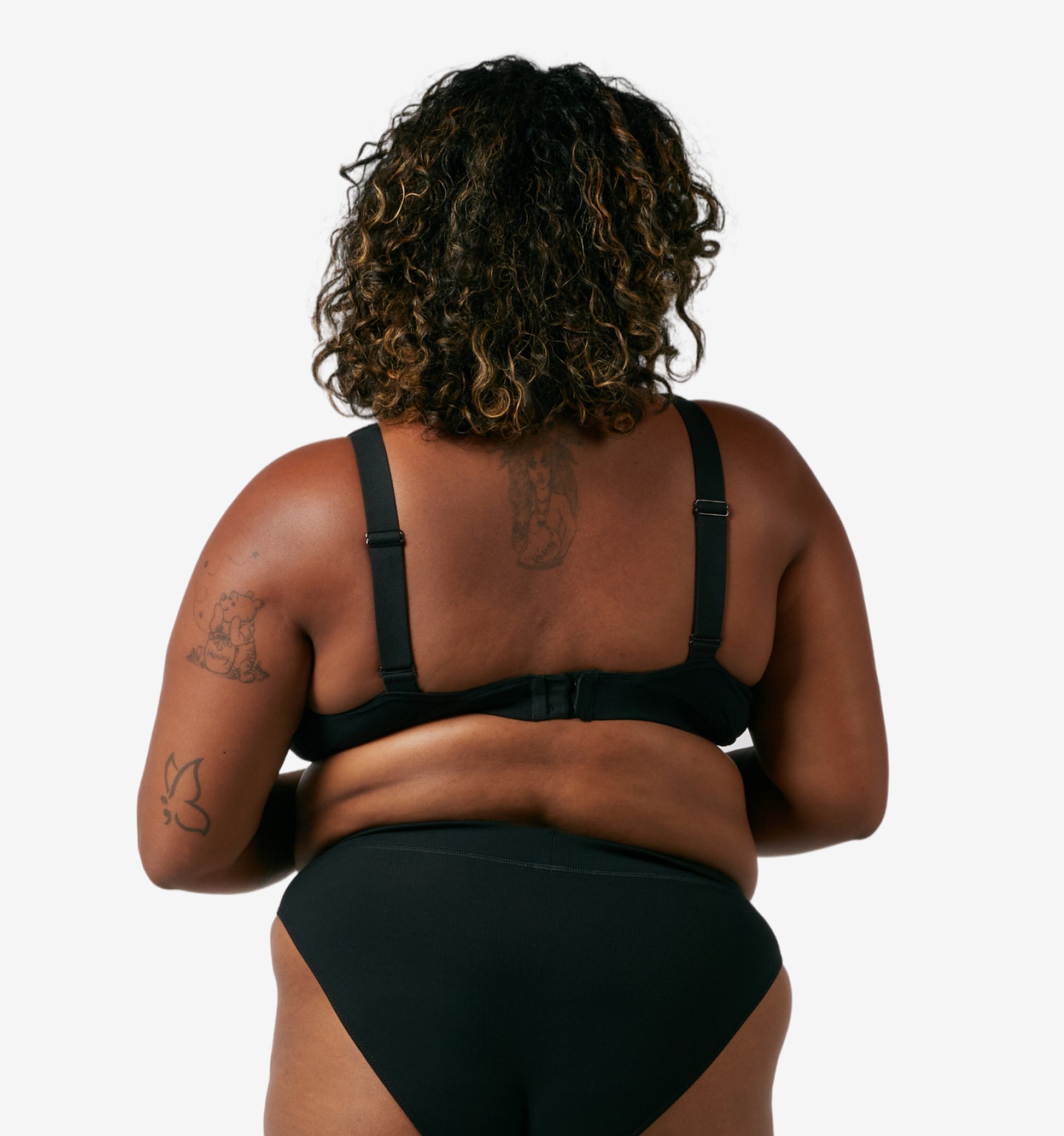 Bamboo Rib Plunge Bra - Black