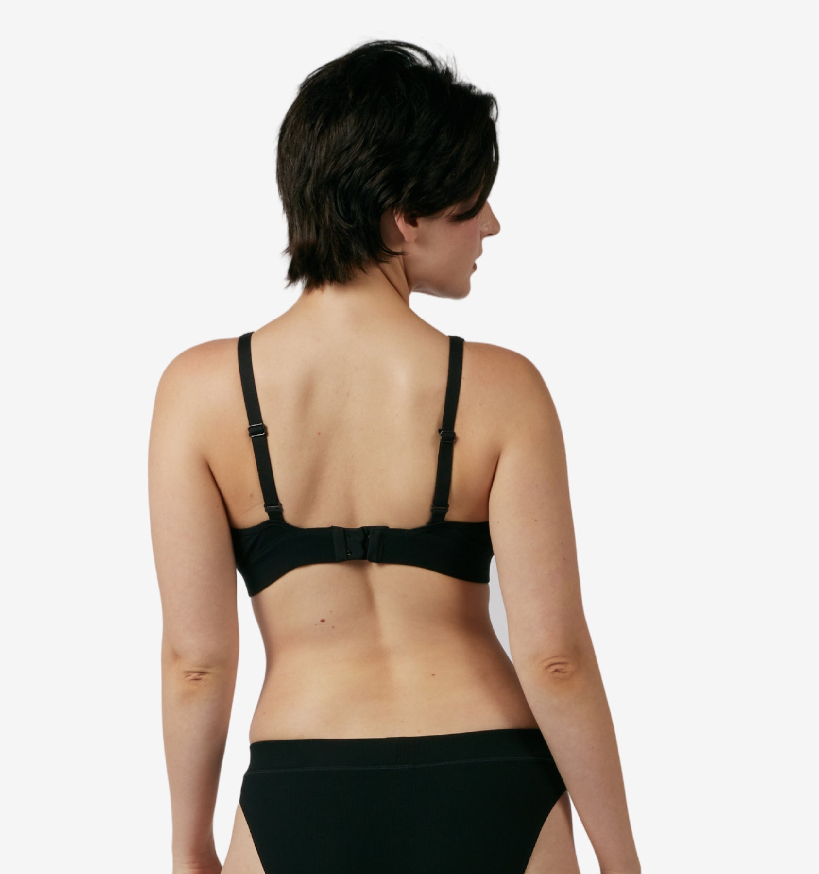 Bamboo Rib Plunge Bra - Black