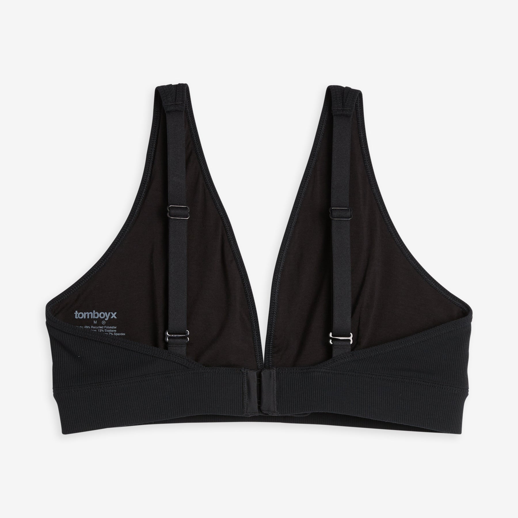 Bamboo Rib Plunge Bra - Black