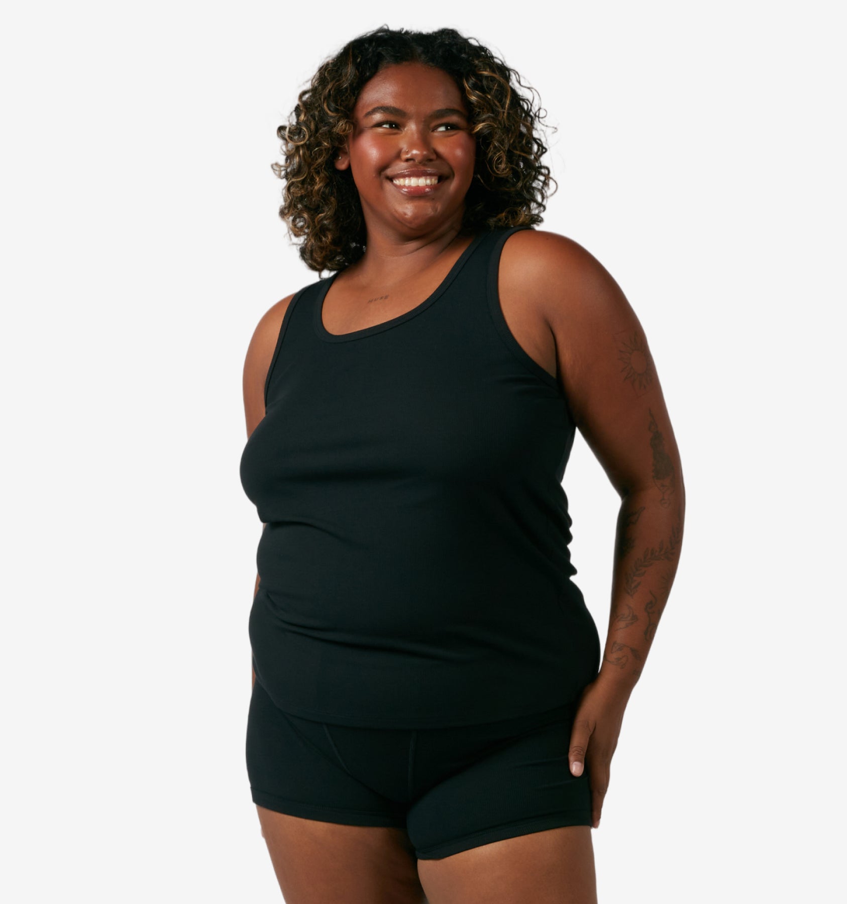 Bamboo Rib Tank - Black