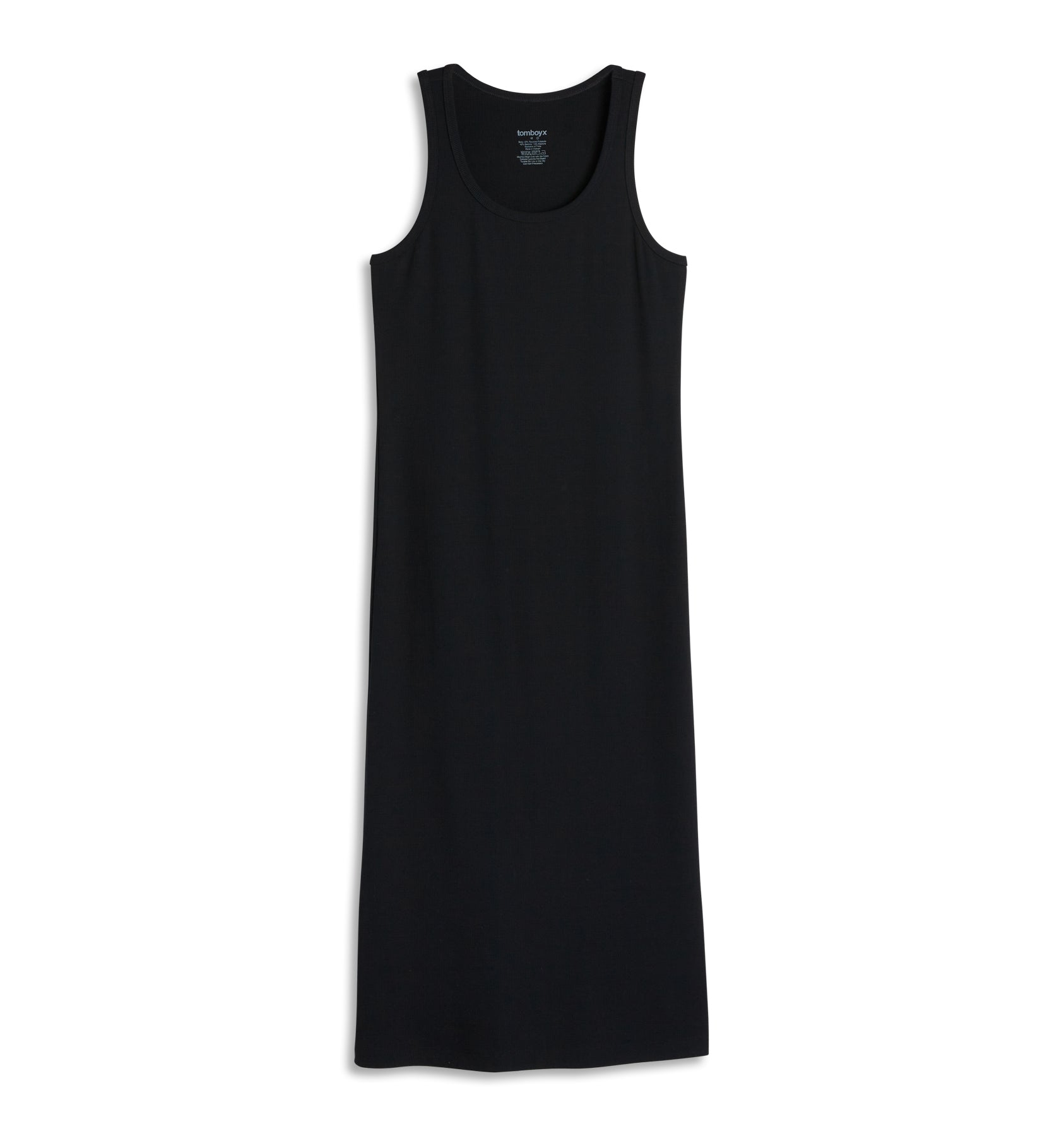 Bamboo Rib Sleeveless Midi Dress - Black