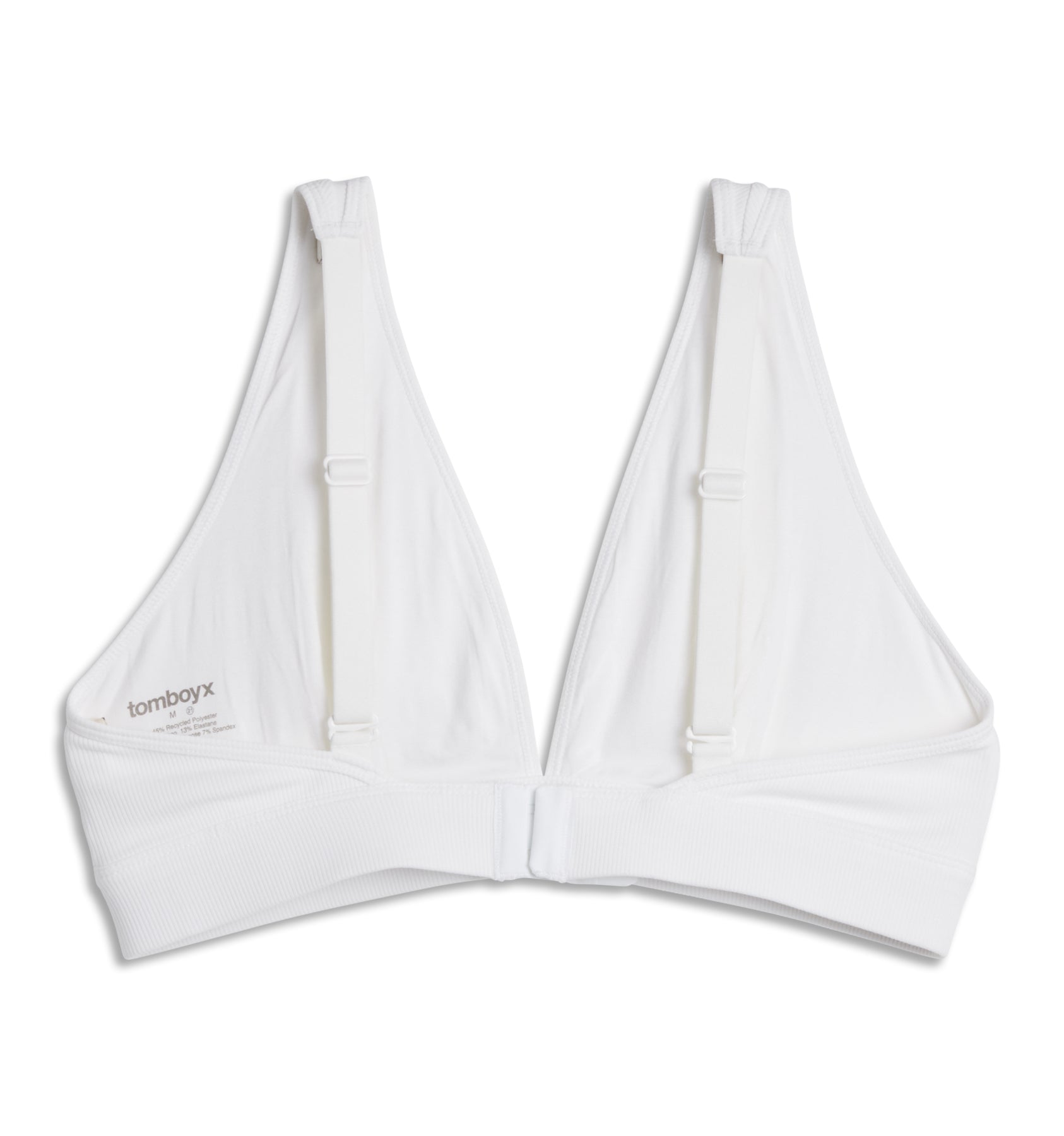Bamboo Rib Plunge Bra - Bright White