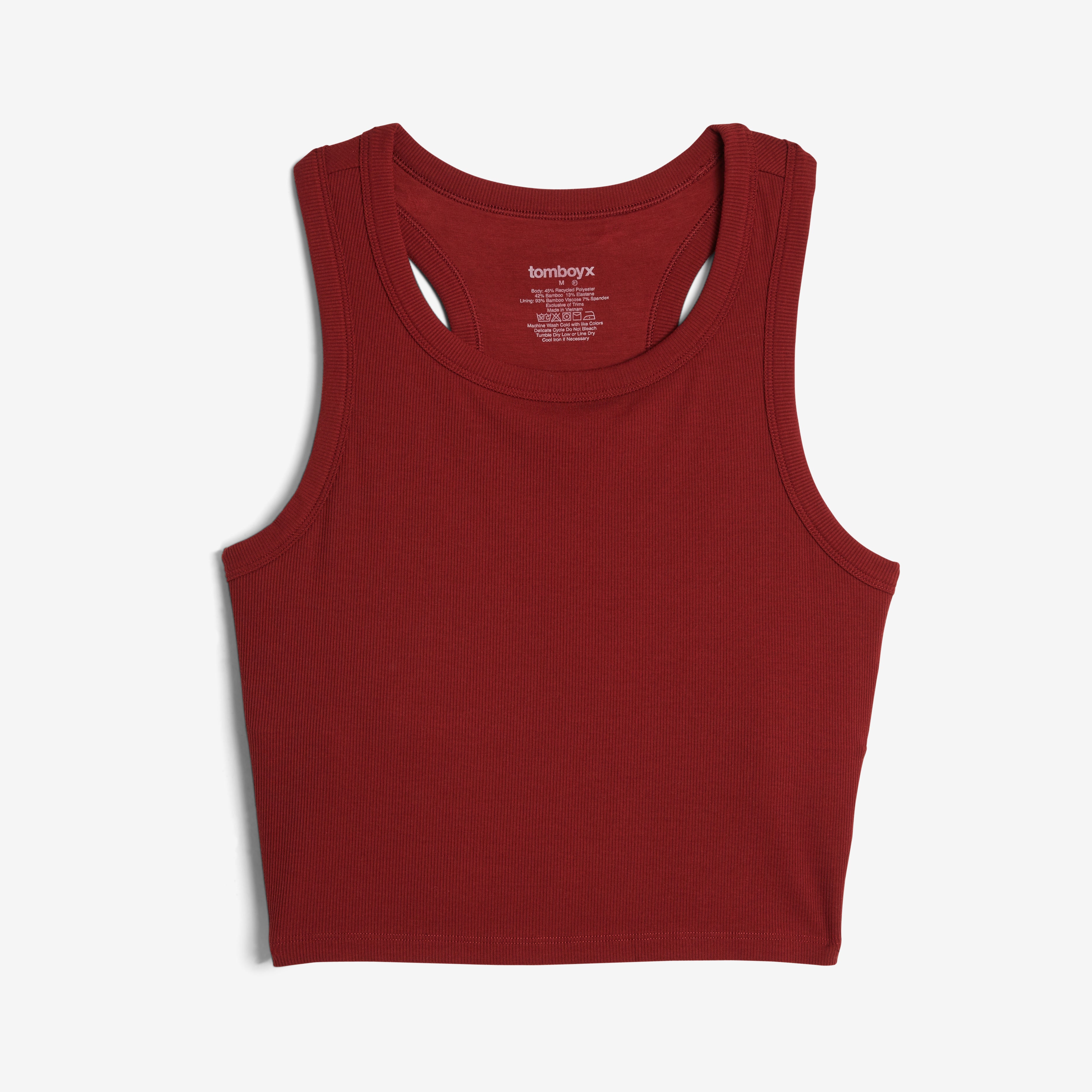 Bamboo Rib Bra Top - Burgundy