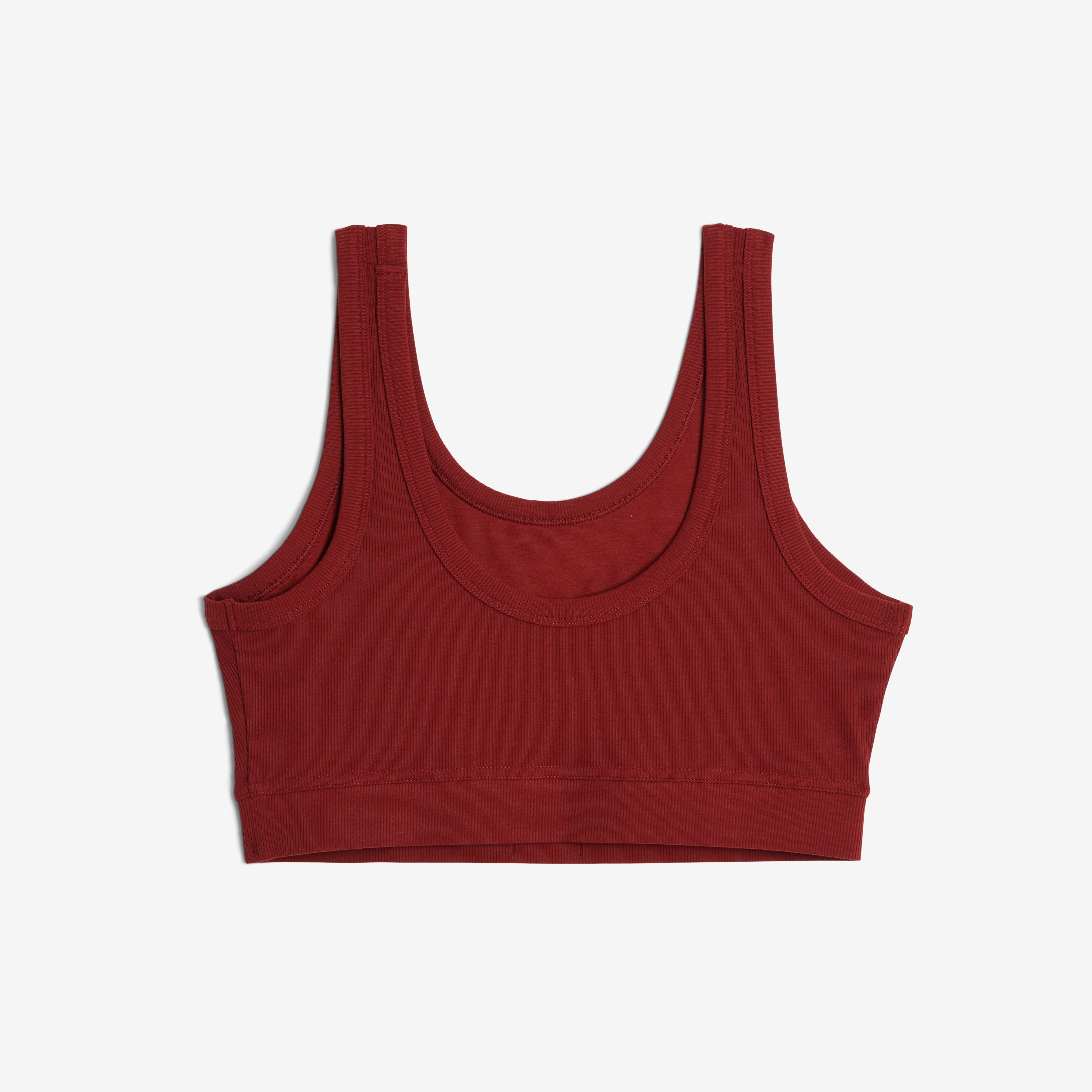 Bamboo Rib Essentials Soft Bra - Burgundy