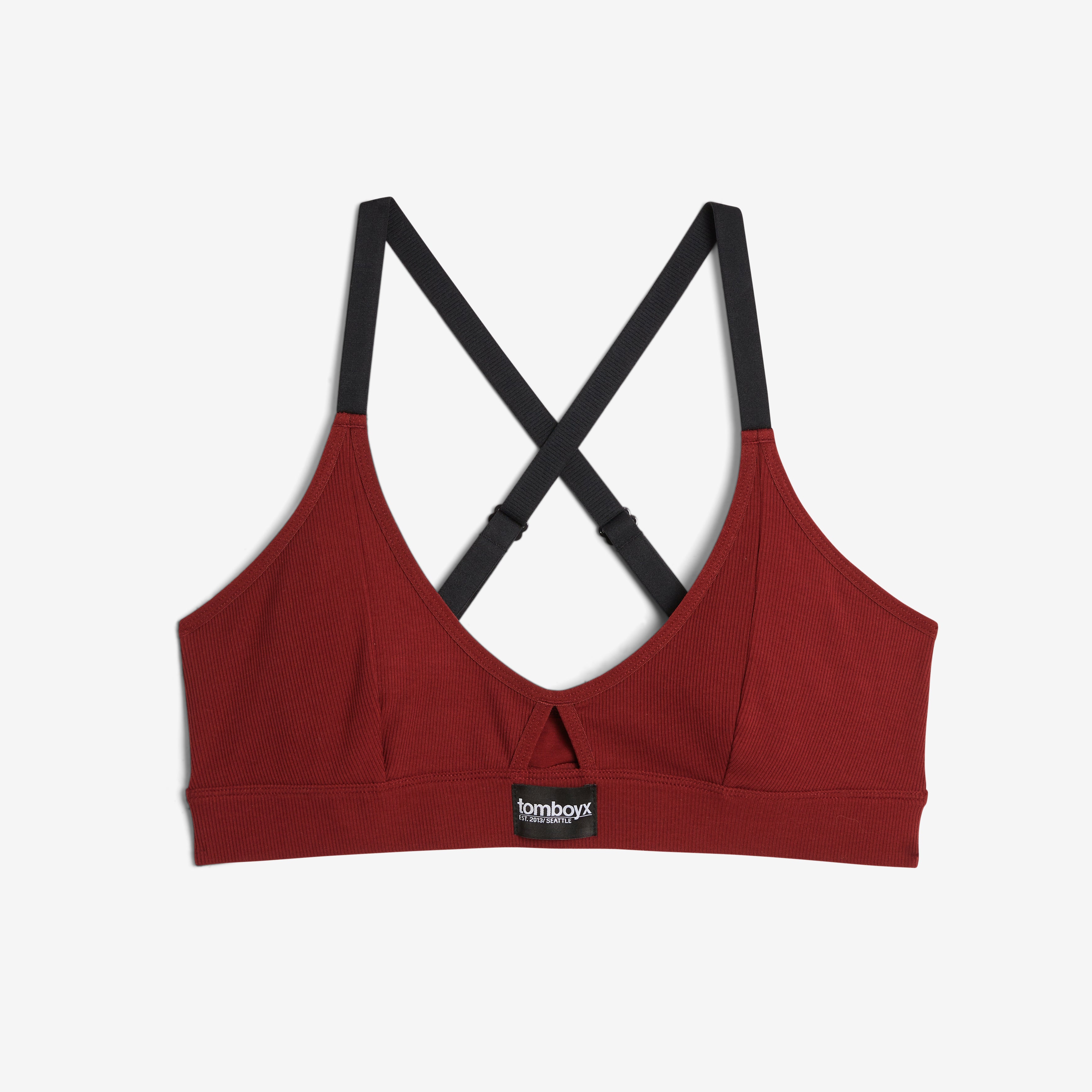Bamboo Rib Lounge Bralette - Burgundy