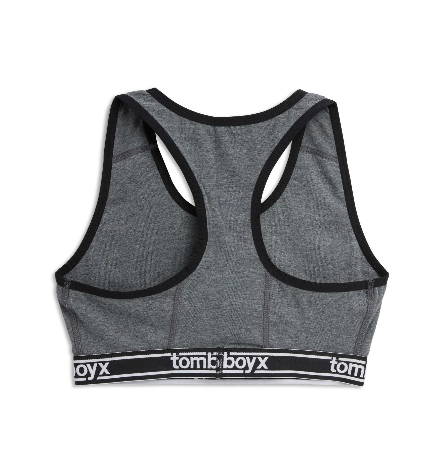 Racerback Soft Bra - Charcoal Logo