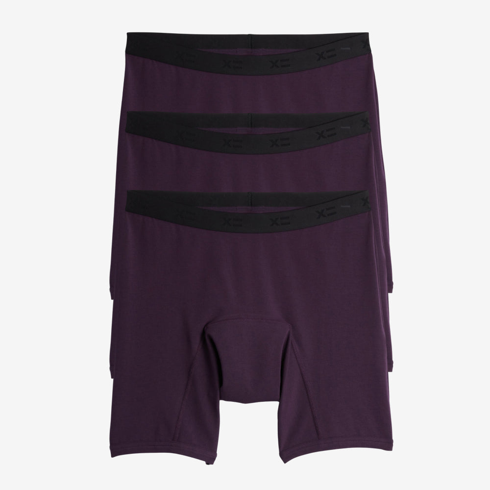 First Line Period 9" Boxer Briefs 3-Pack - Plum