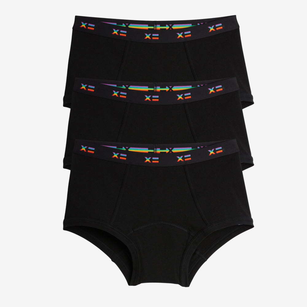 First Line Period Boy Shorts 3-Pack - Rainbow X=