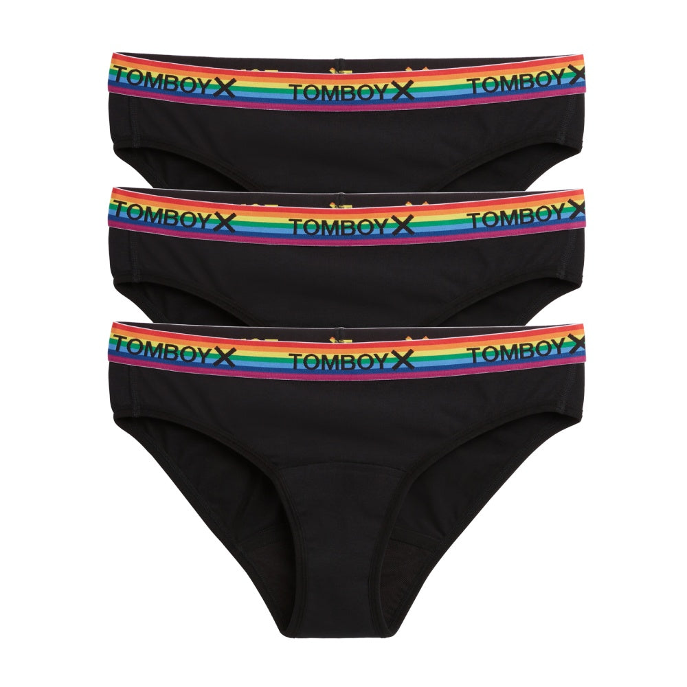 First Line Period Bikini 3-Pack - Black Rainbow – TomboyX