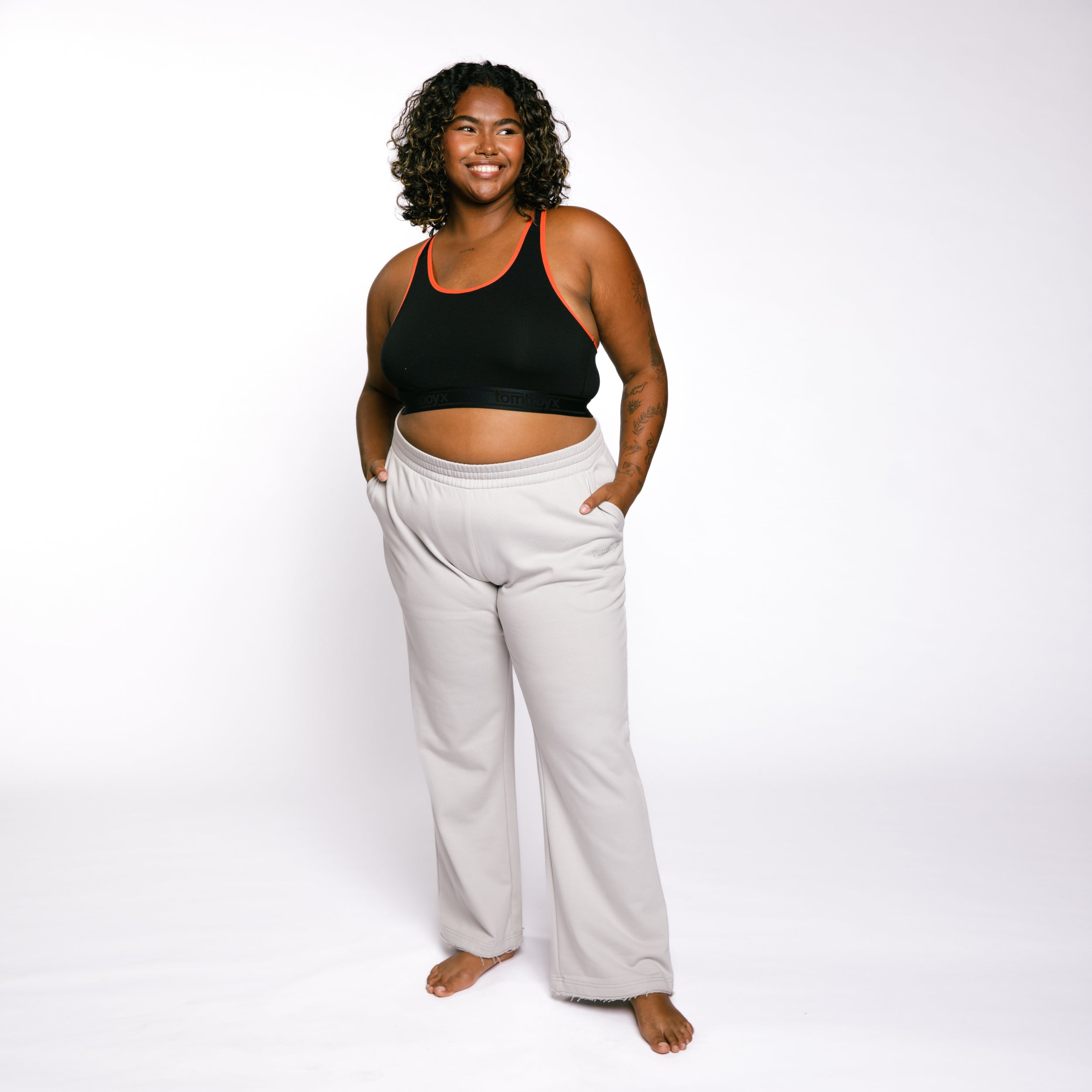 French Terry Flare Pant - Concrete Gray
