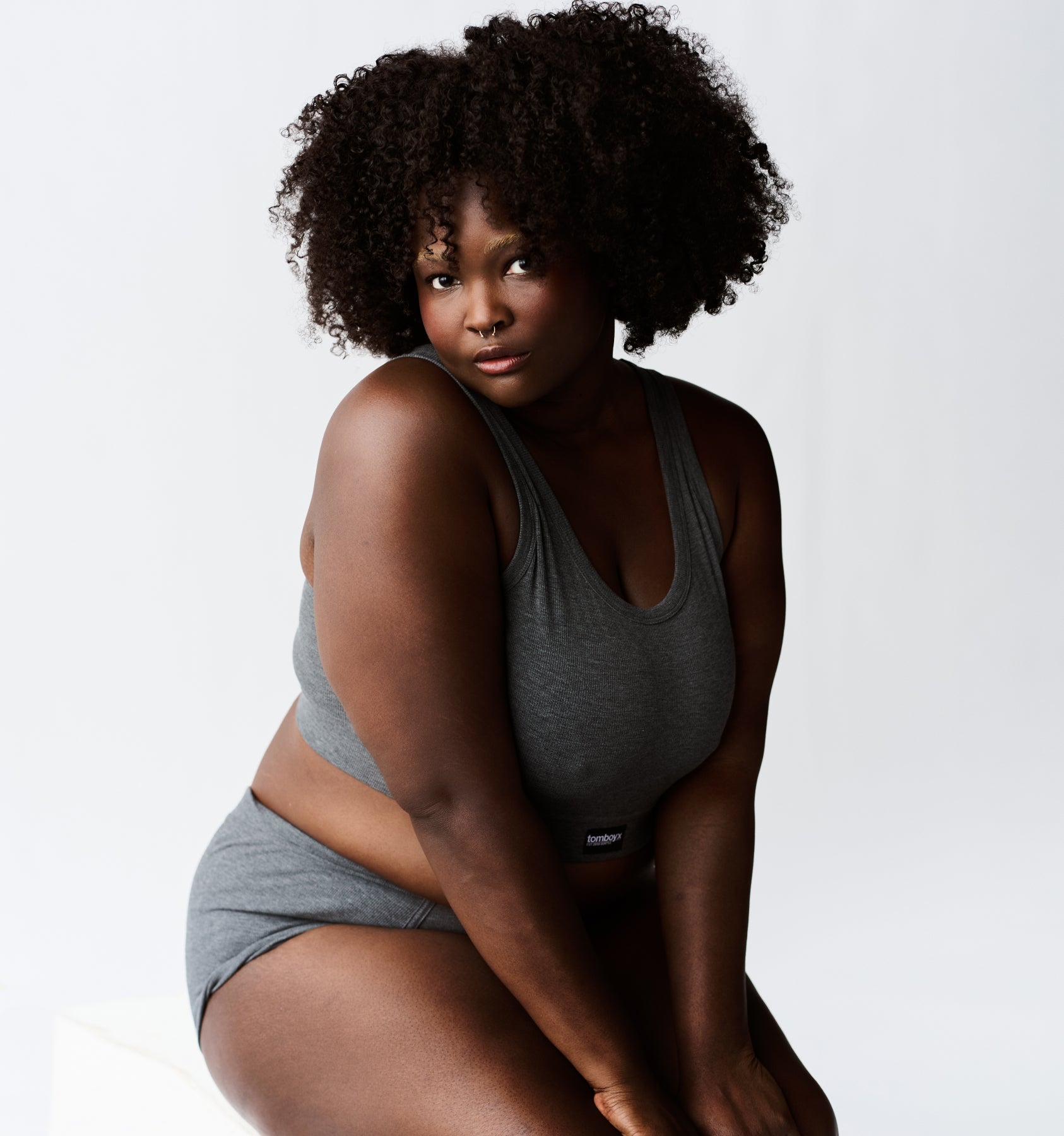 Bamboo Rib Essentials Soft Bra - Heather Gray