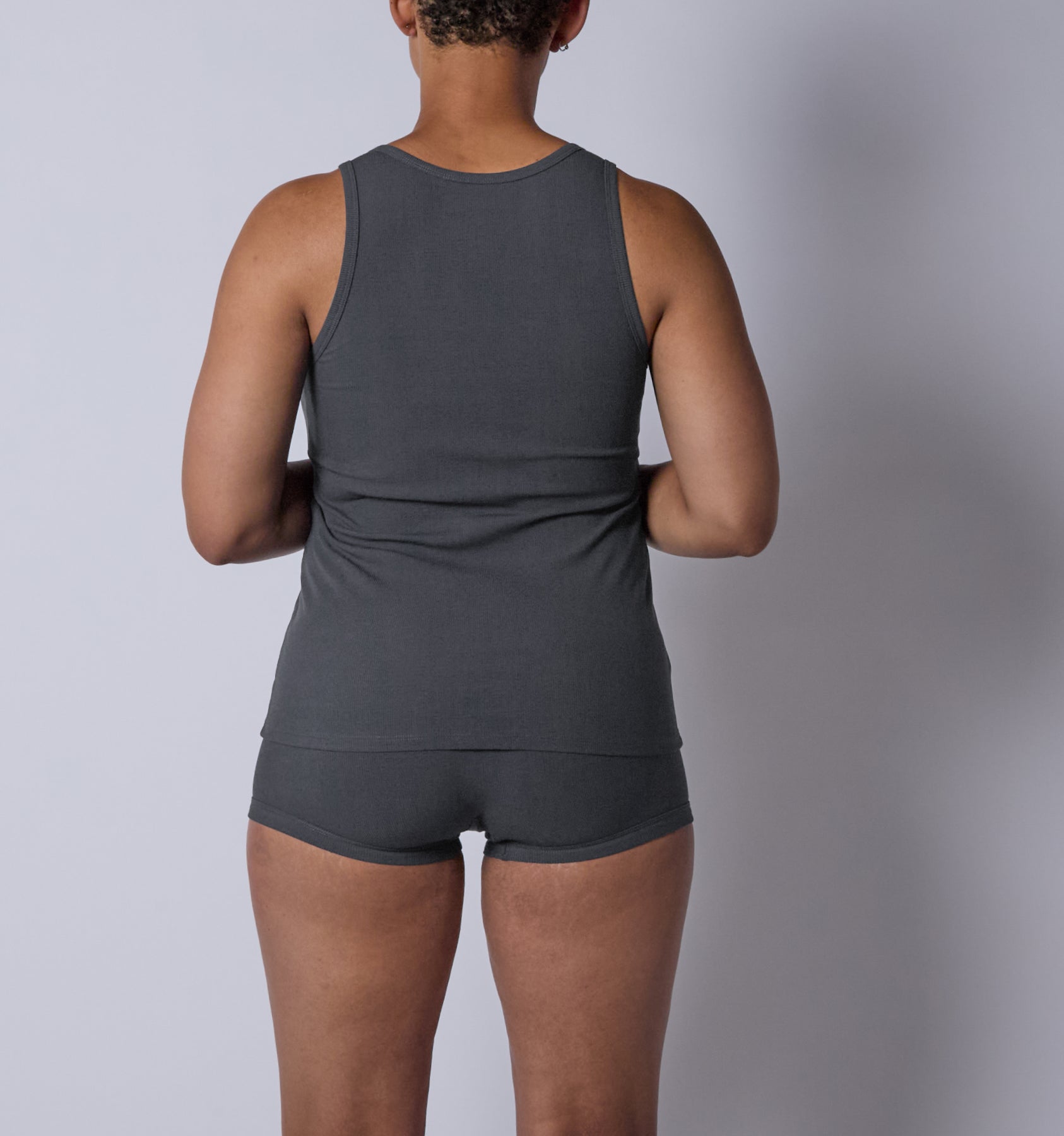 Bamboo Rib Tank - Heather Gray