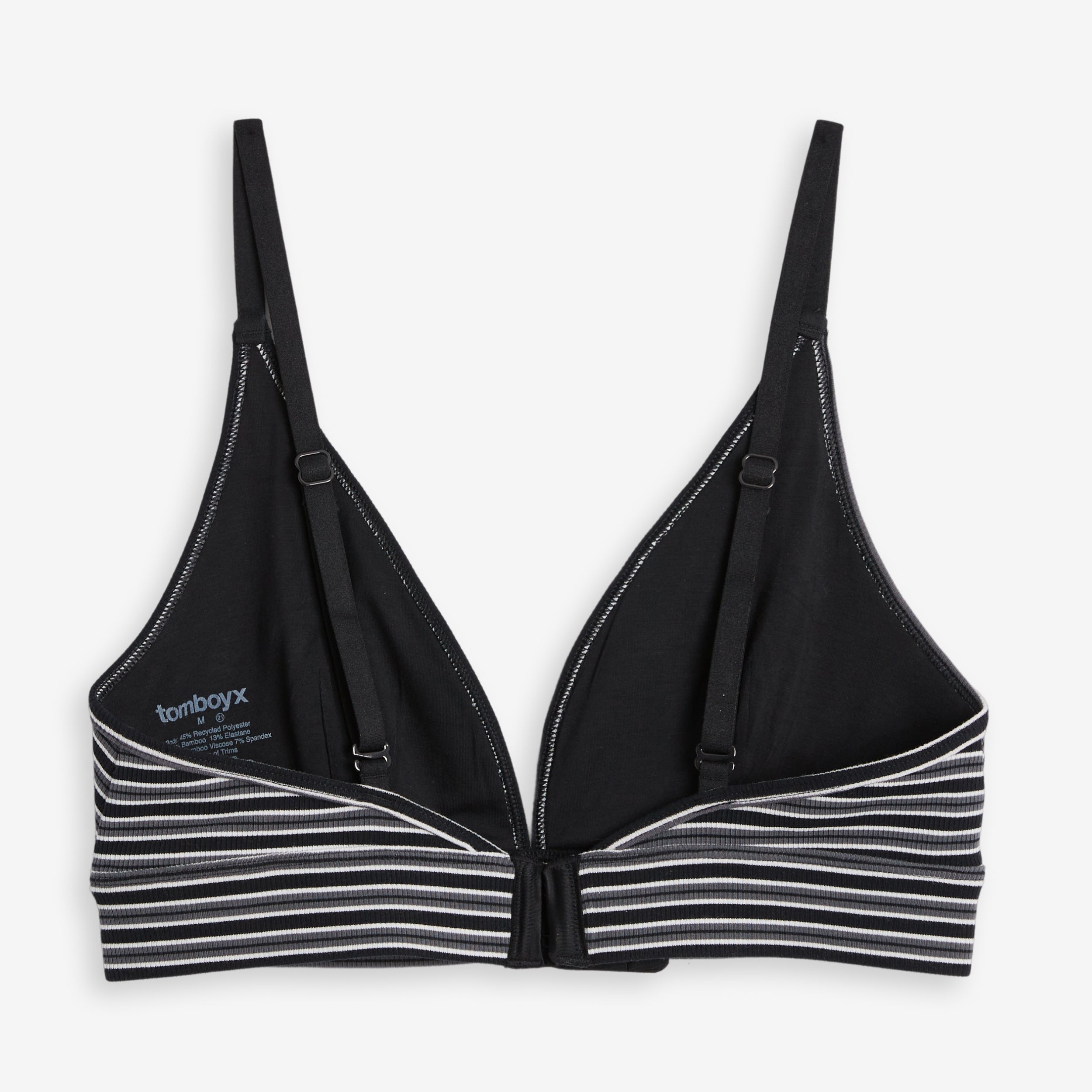 Bamboo Rib Triangle Bralette - Icy Stripe
