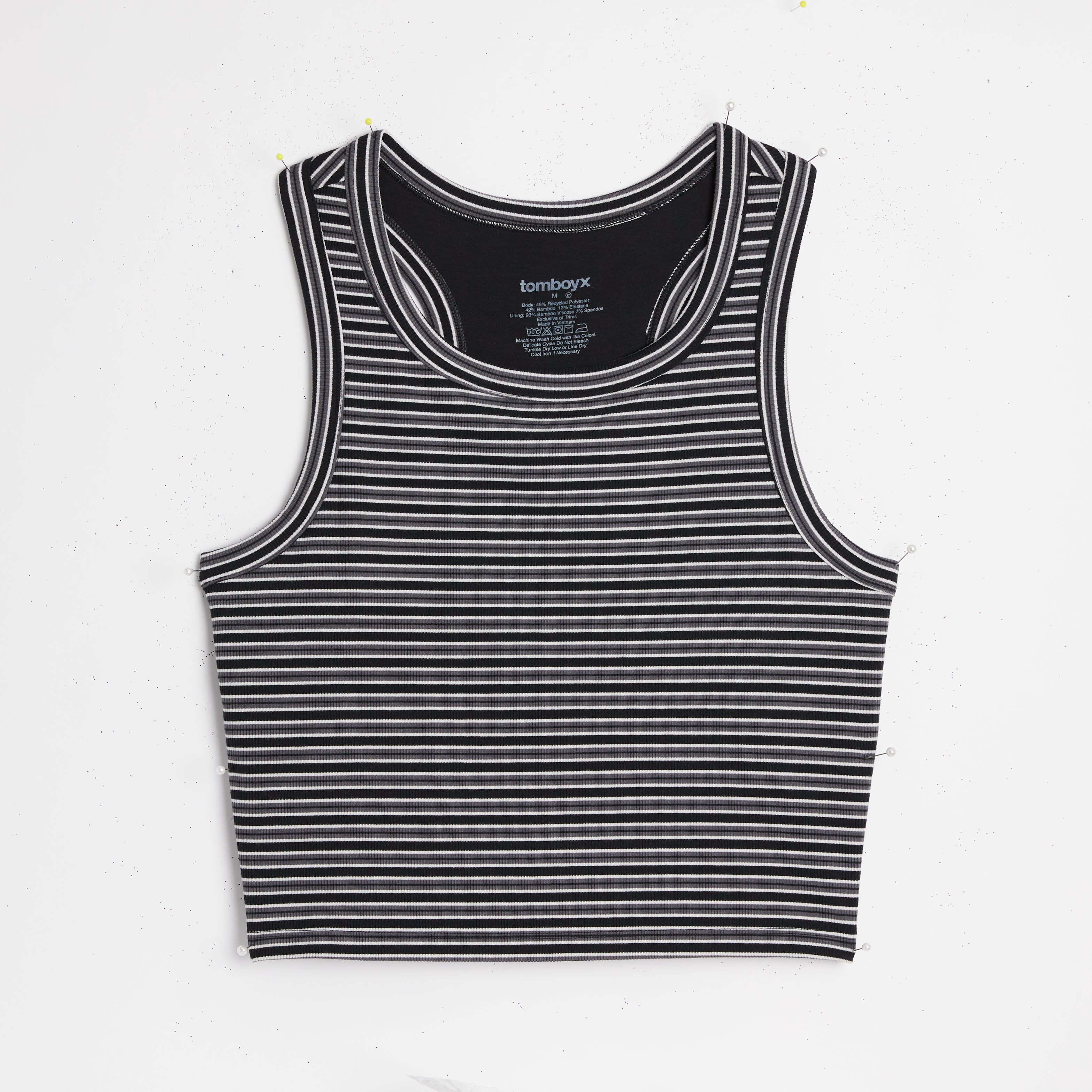 Bamboo Rib Bra Top - Icy Stripe