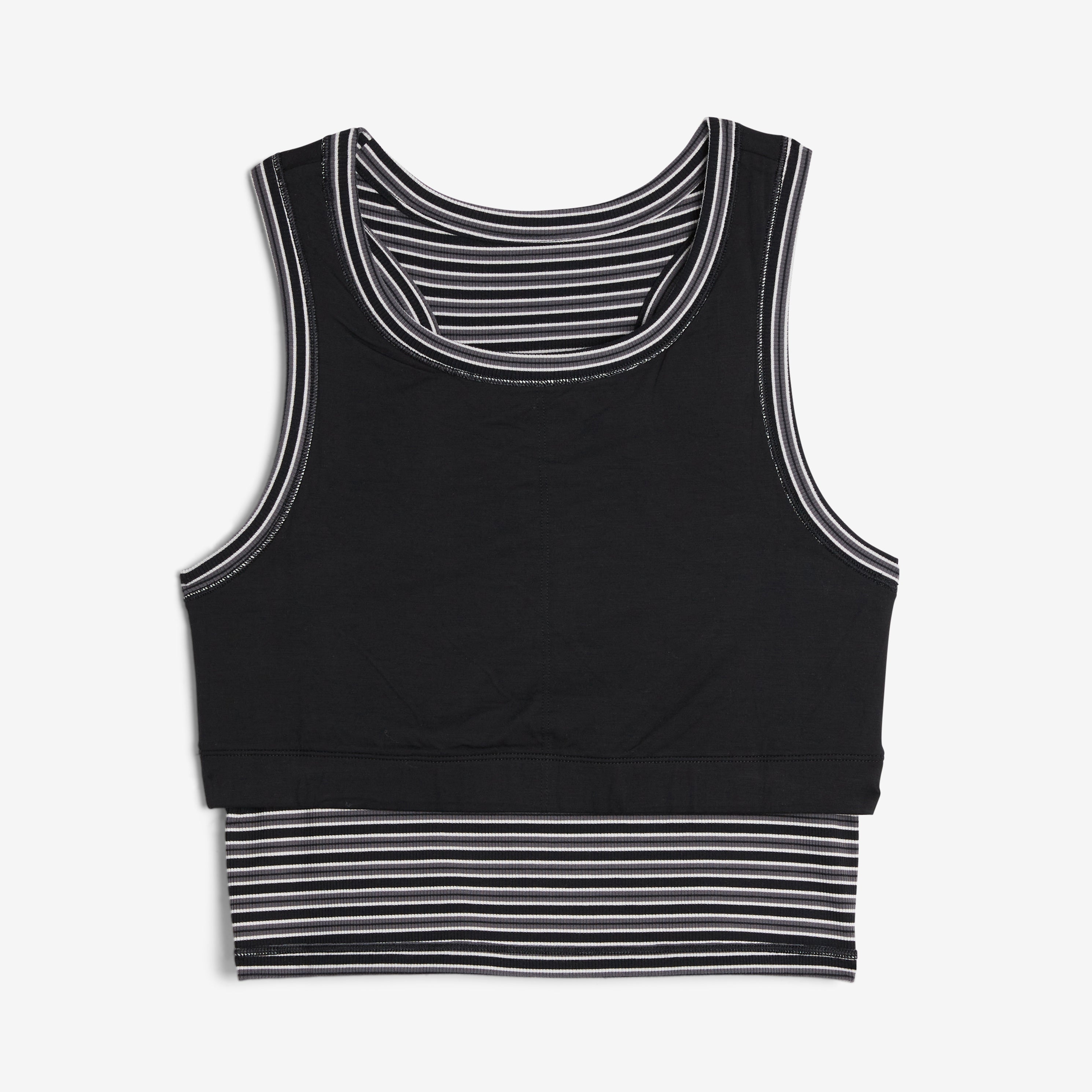 Bamboo Rib Bra Top - Icy Stripe