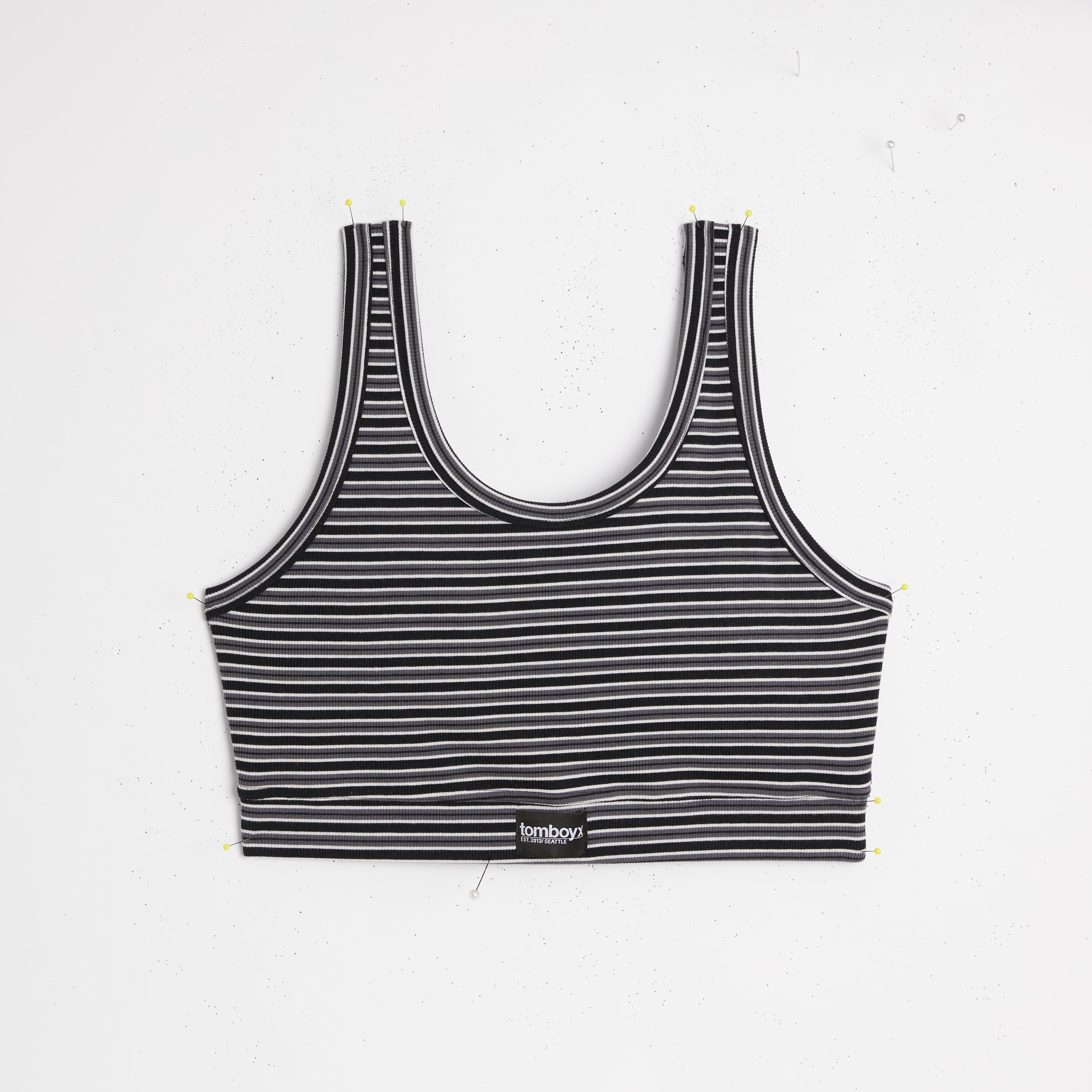 Bamboo Rib Essentials Soft Bra - Icy Stripe