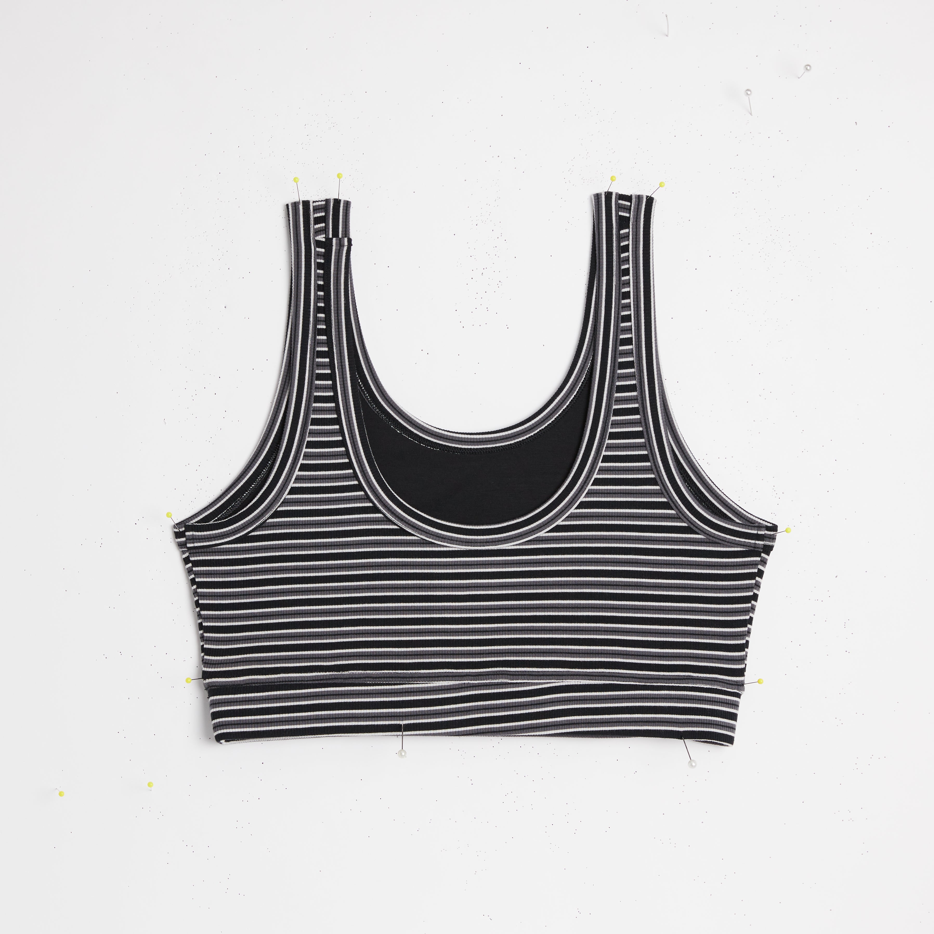 Bamboo Rib Essentials Soft Bra - Icy Stripe