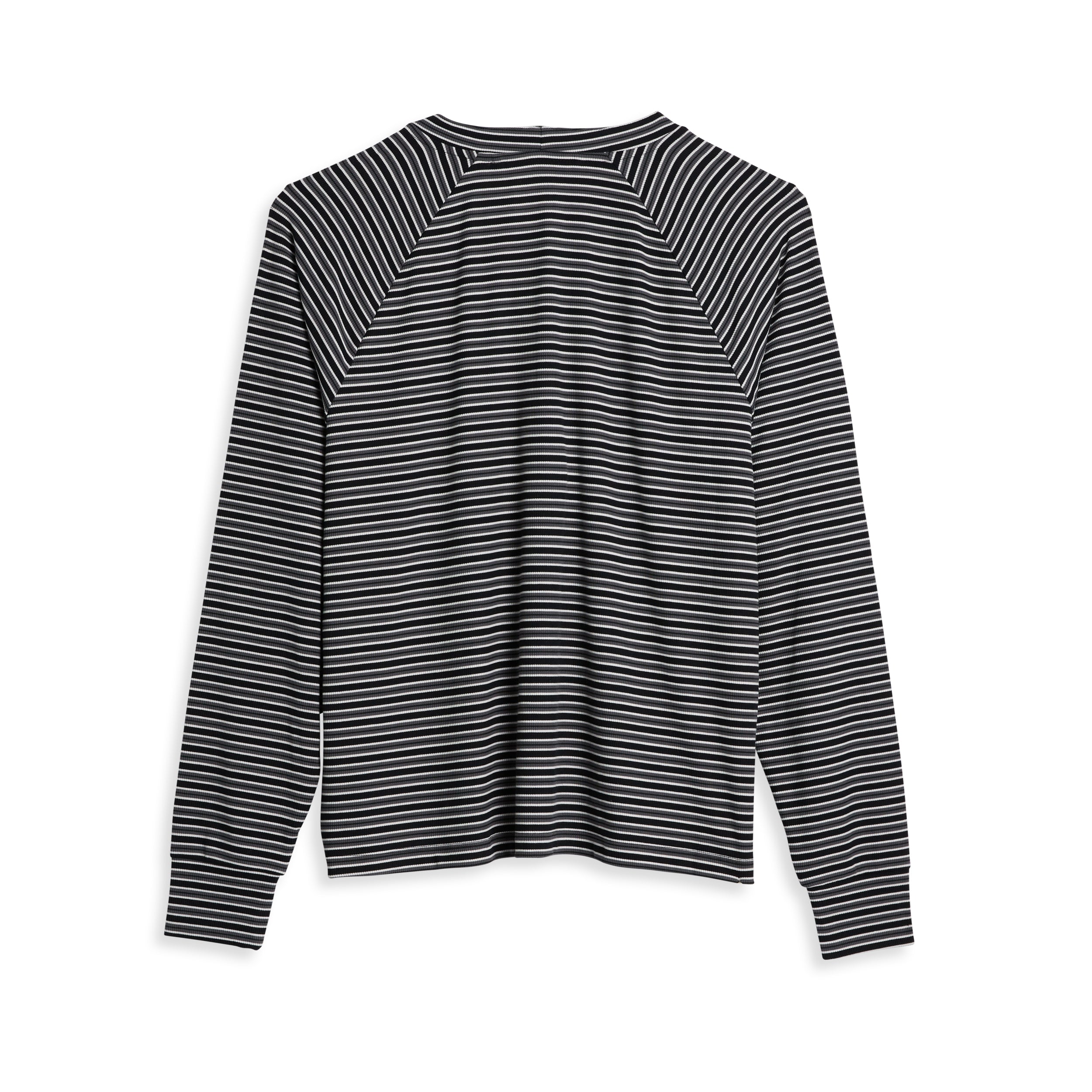 Bamboo Rib Long Sleeve Henley - Icy Stripe