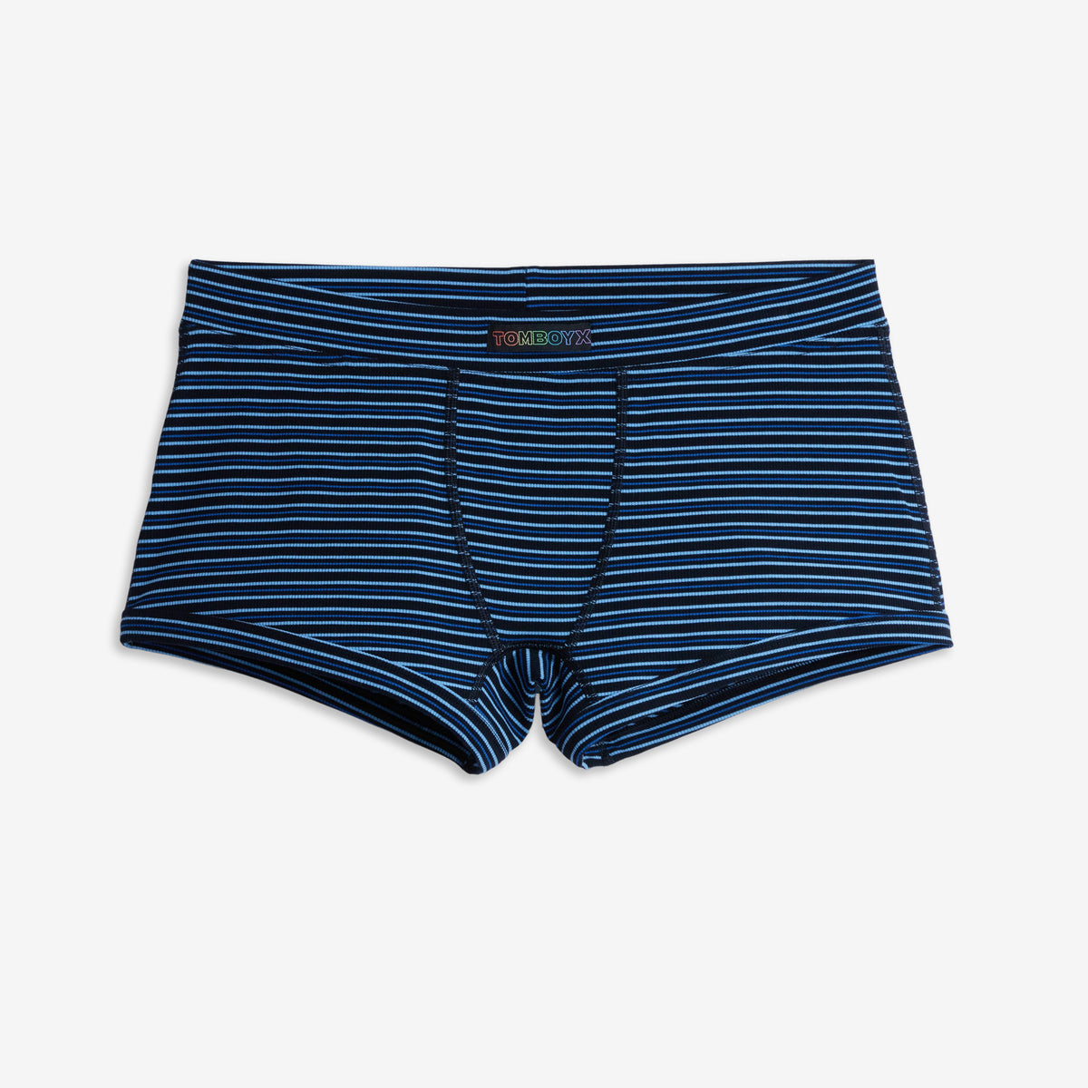 Bamboo Rib Boy Shorts - Ink Blue Stripe