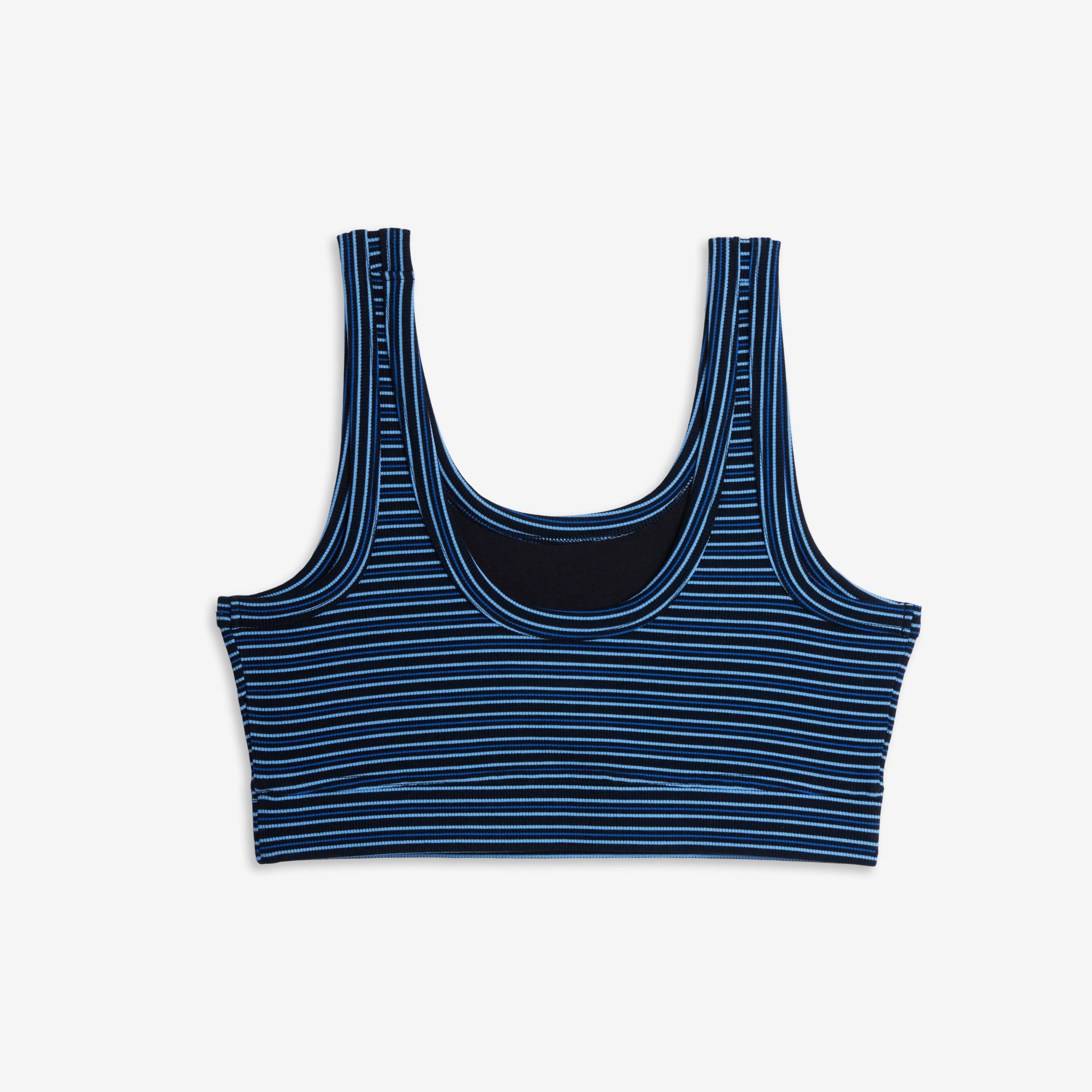 Bamboo Rib Essentials Soft Bra - Ink Blue Stripe