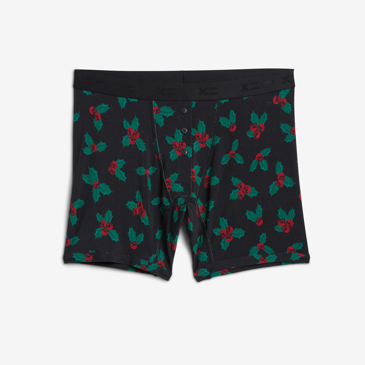6" Fly Boxer Briefs - TENCEL Modal Skull Mistletoe
