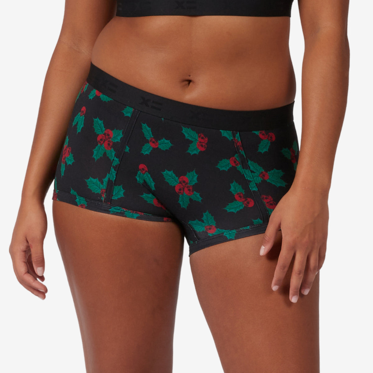 Boy Shorts - TENCEL Modal Skull Mistletoe