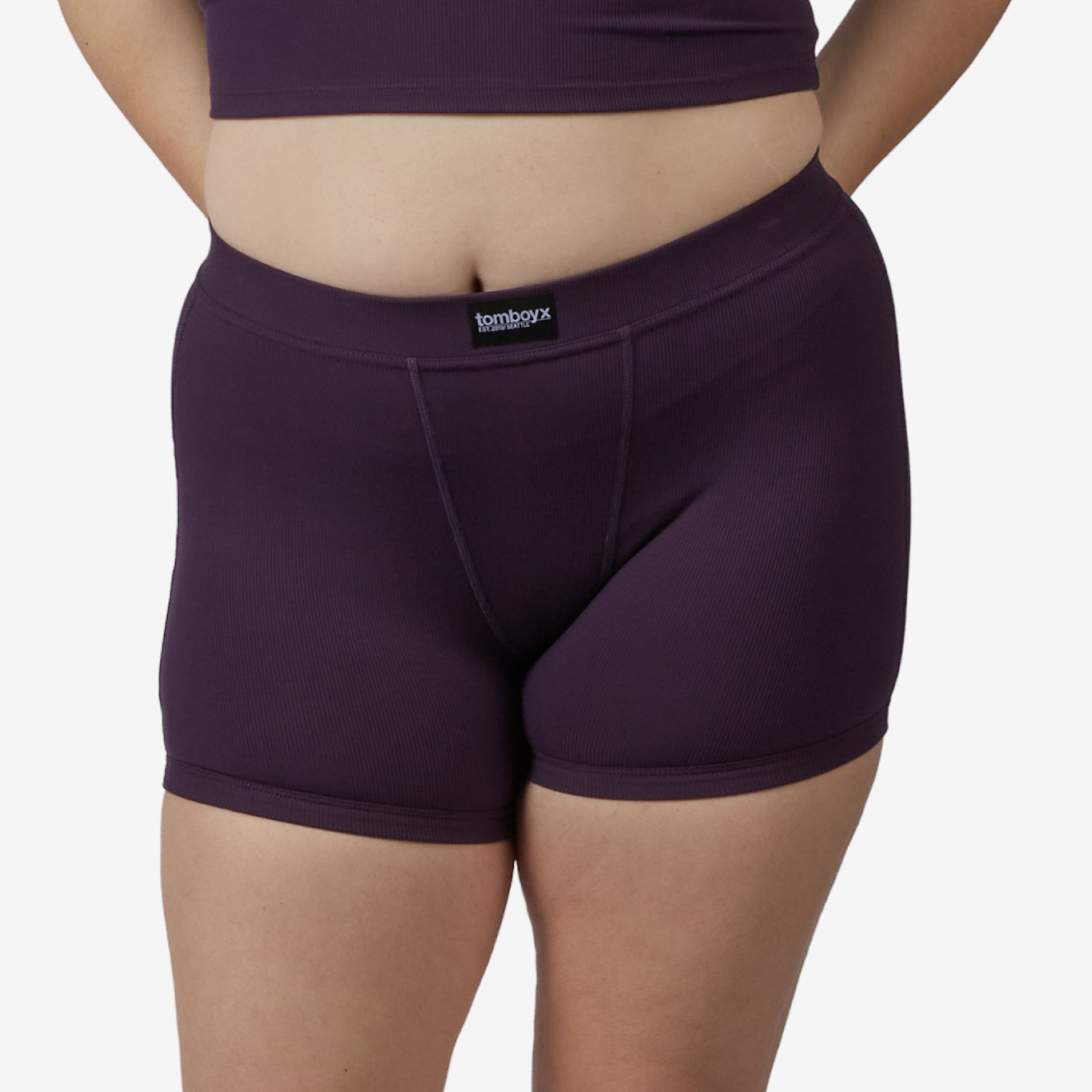 Bamboo Rib 4.5" Trunks - Plum