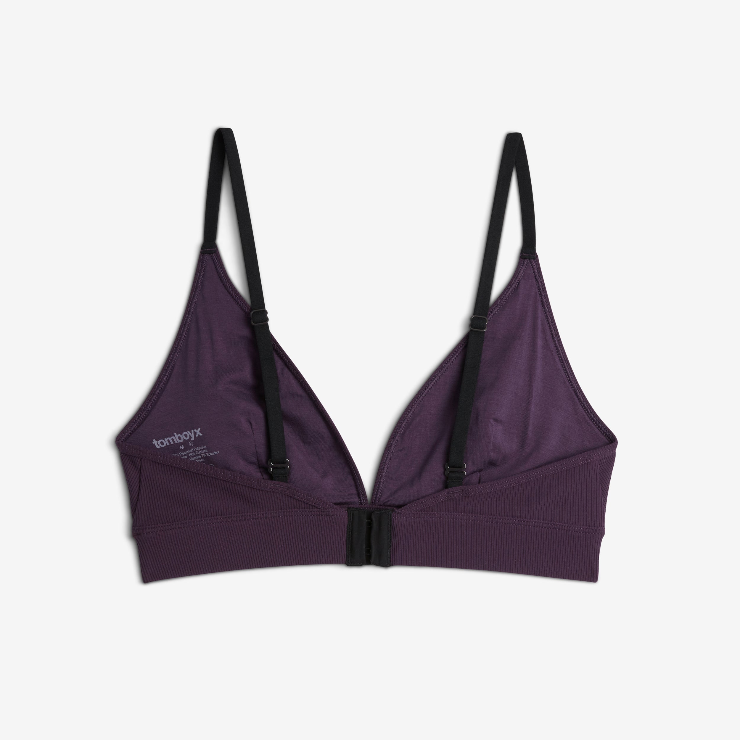 Bamboo Rib Triangle Bralette - Plum