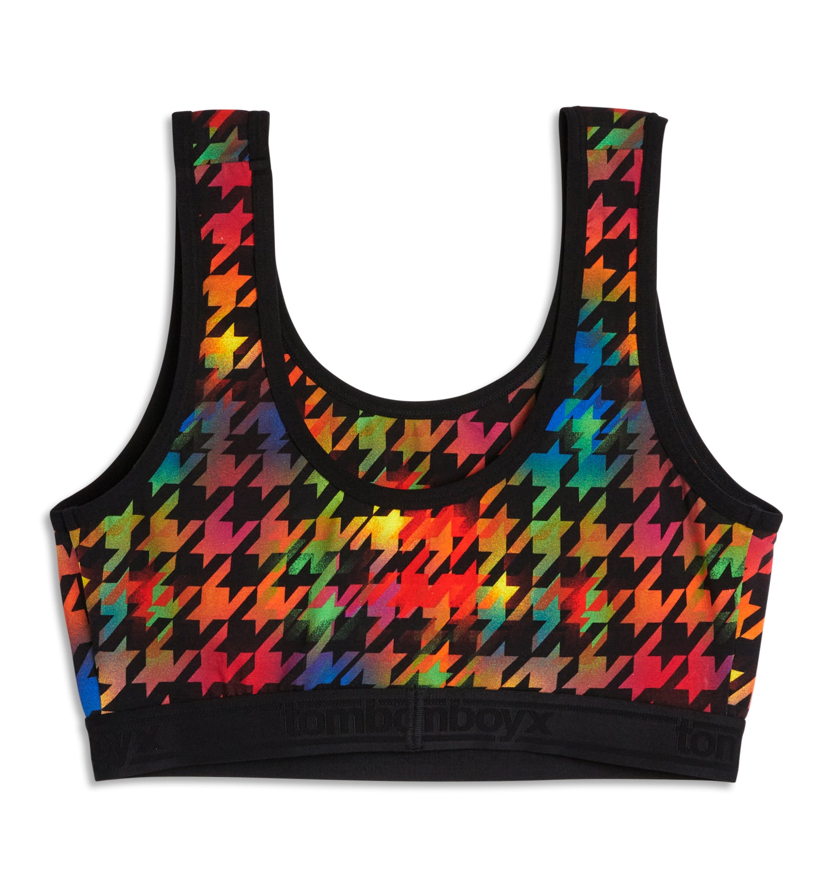 Essentials Soft Bra - Rainbow Houndstooth