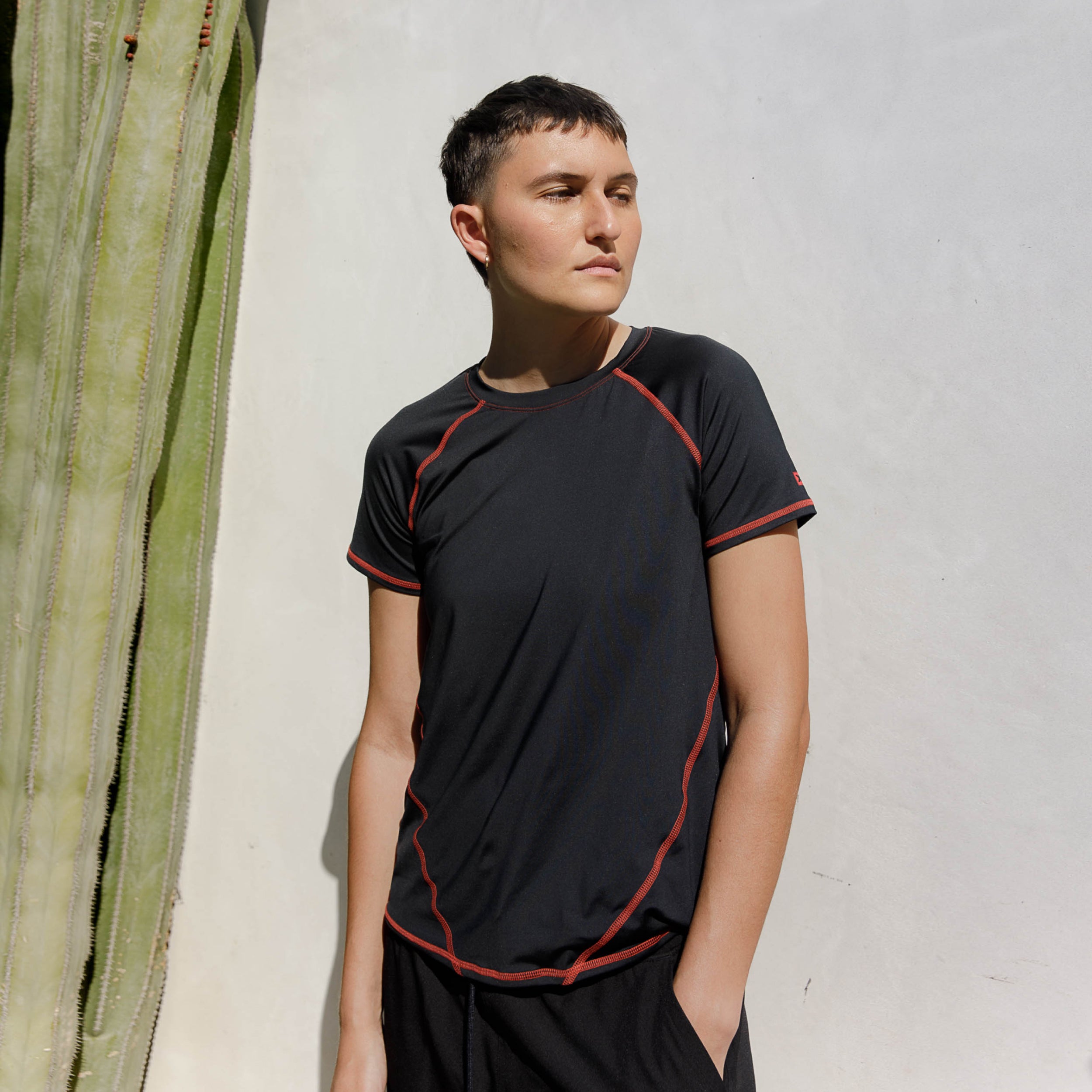 Swim Rashguard Tee - Red Edge