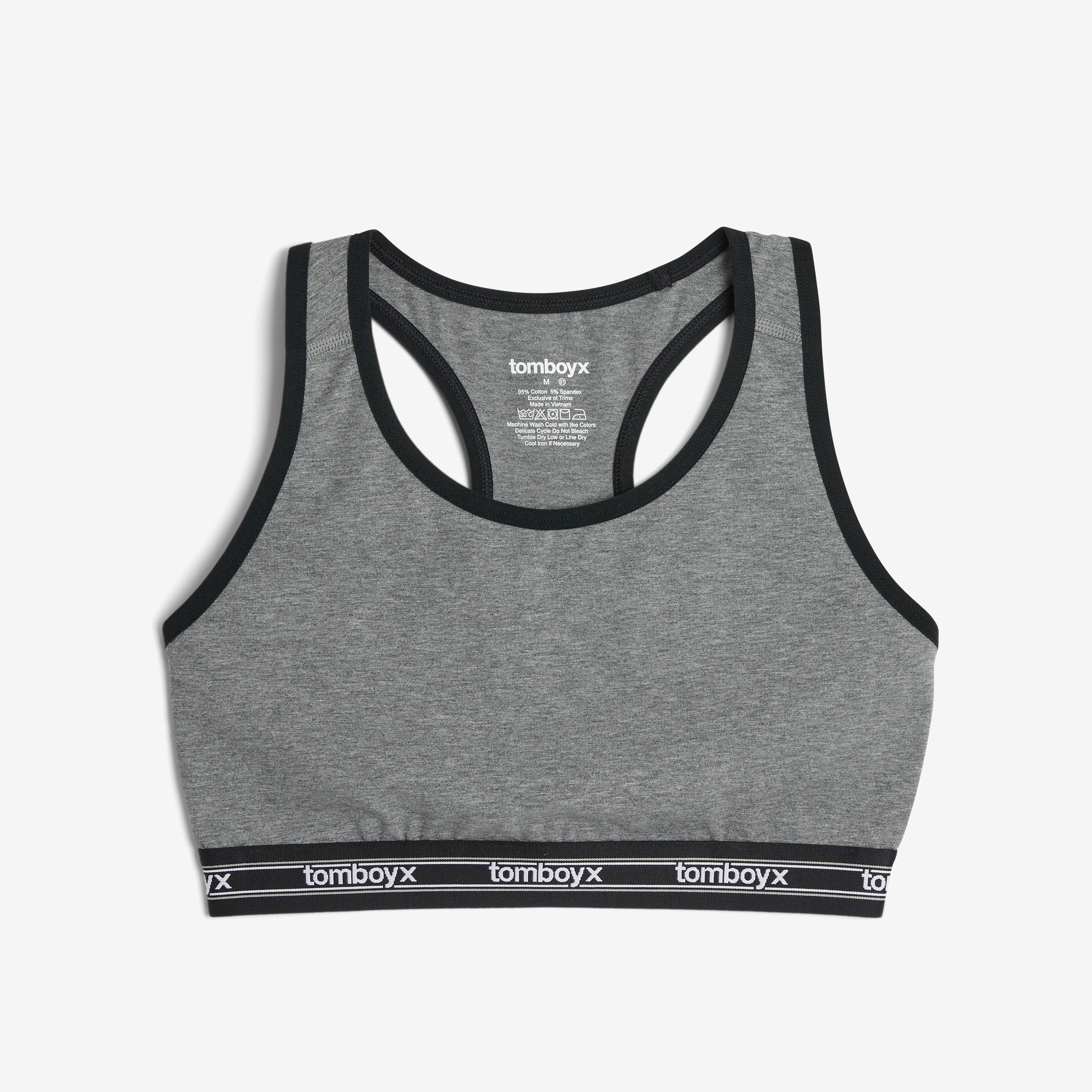 Racerback Soft Bra - Charcoal Retro Logo