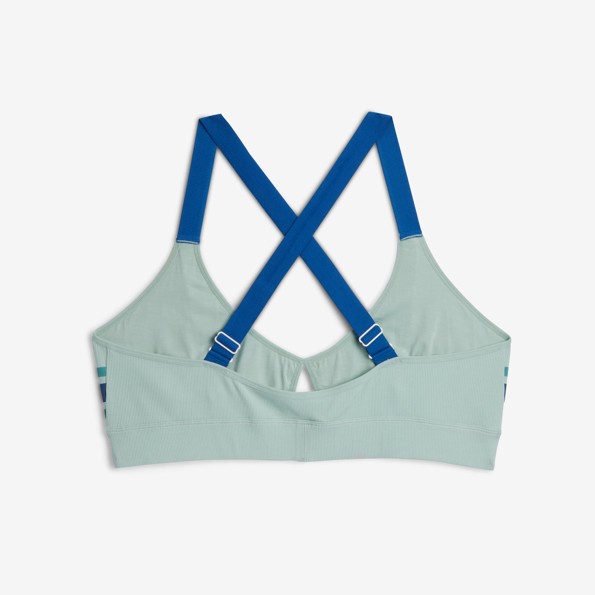 Bamboo Rib Lounge Bralette - Retro Stripe Blue