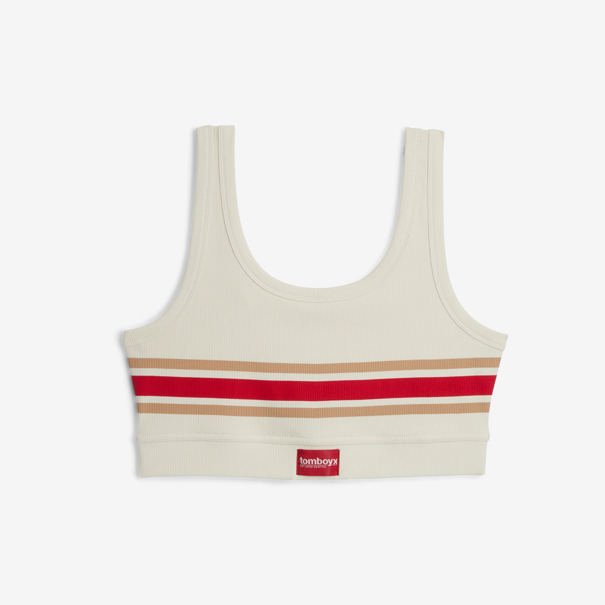 Bamboo Rib Essentials Soft Bra - Retro Stripe Red