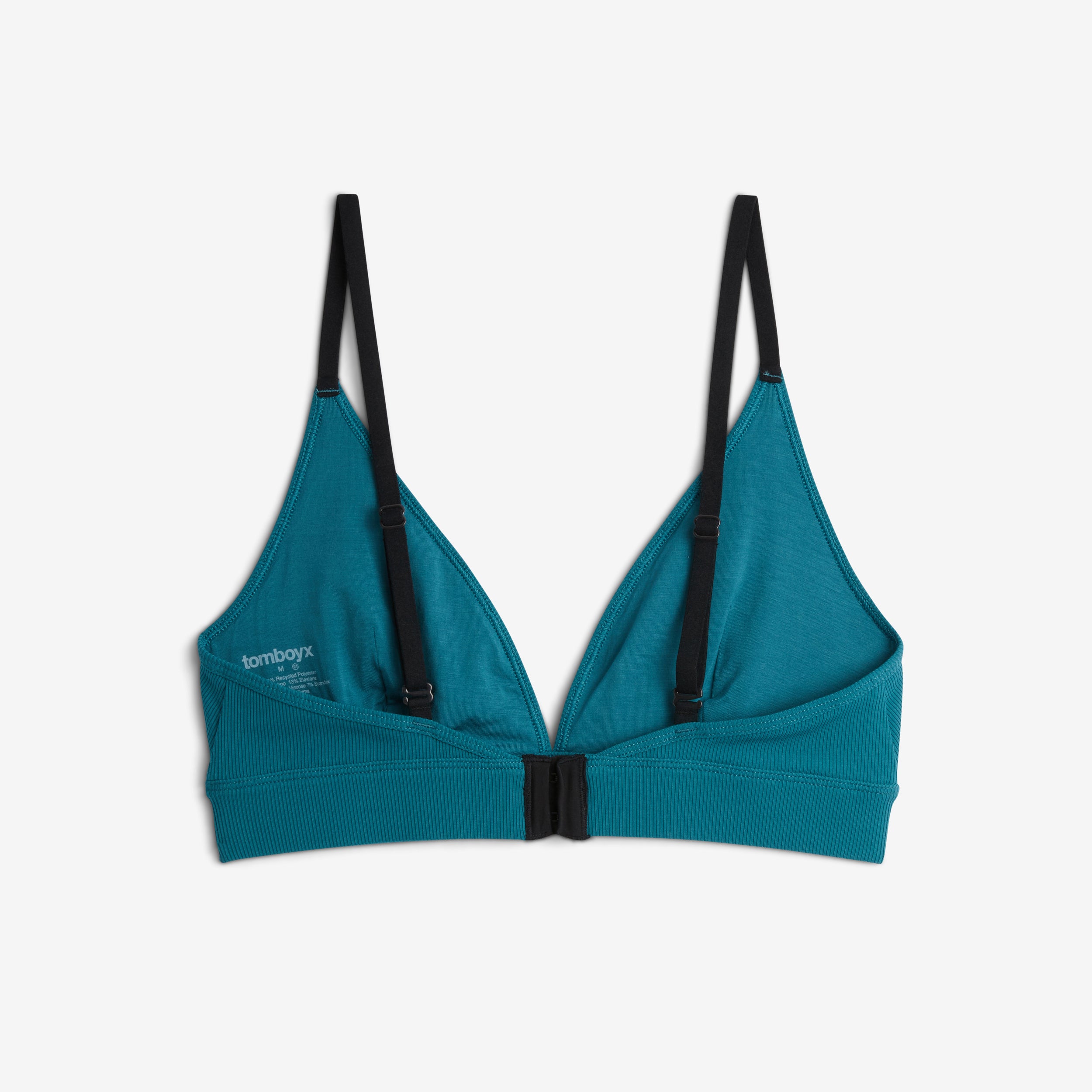 Bamboo Rib Triangle Bralette - Teal Time