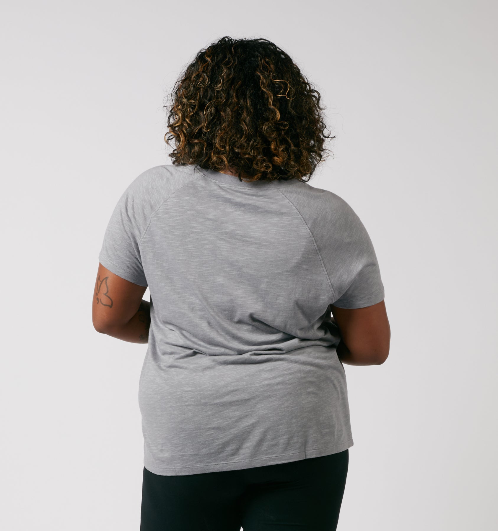 Short Sleeve Jersey Slub V Neck Tee - Ultimate Gray