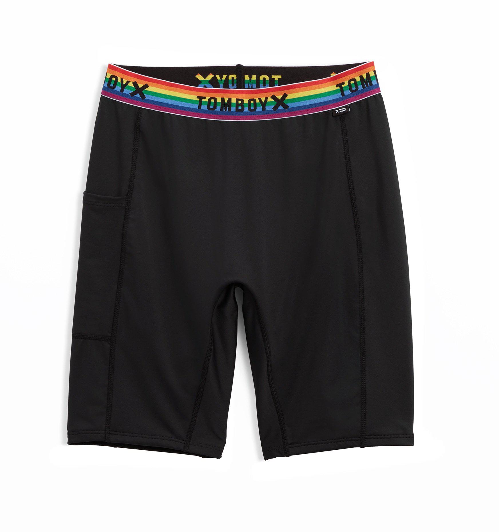 Swim 9" Shorts with Pocket - Black Rainbow-Swim-TomboyX
