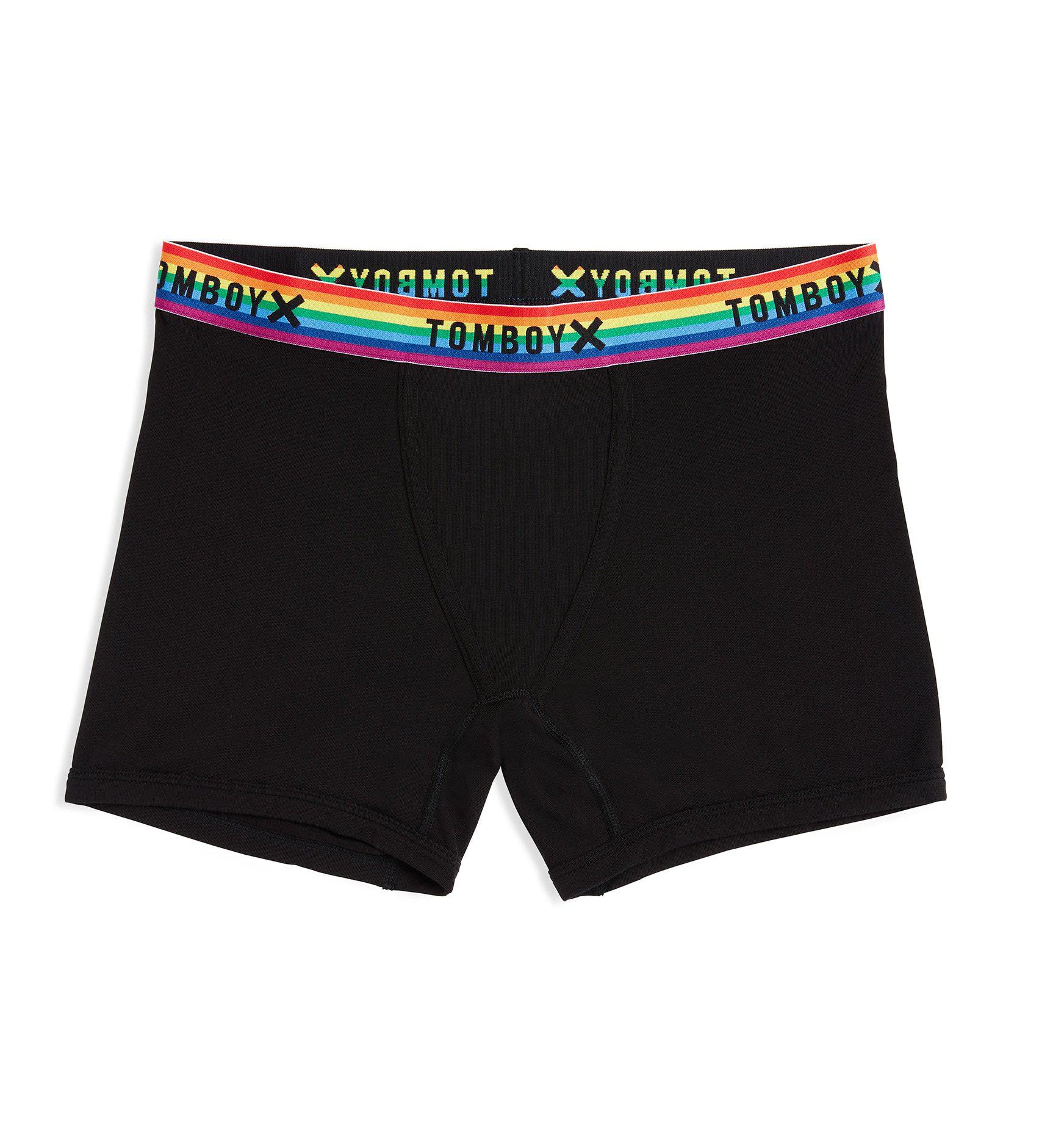 4.5" Trunks - MicroModal Black Rainbow-Underwear-TomboyX