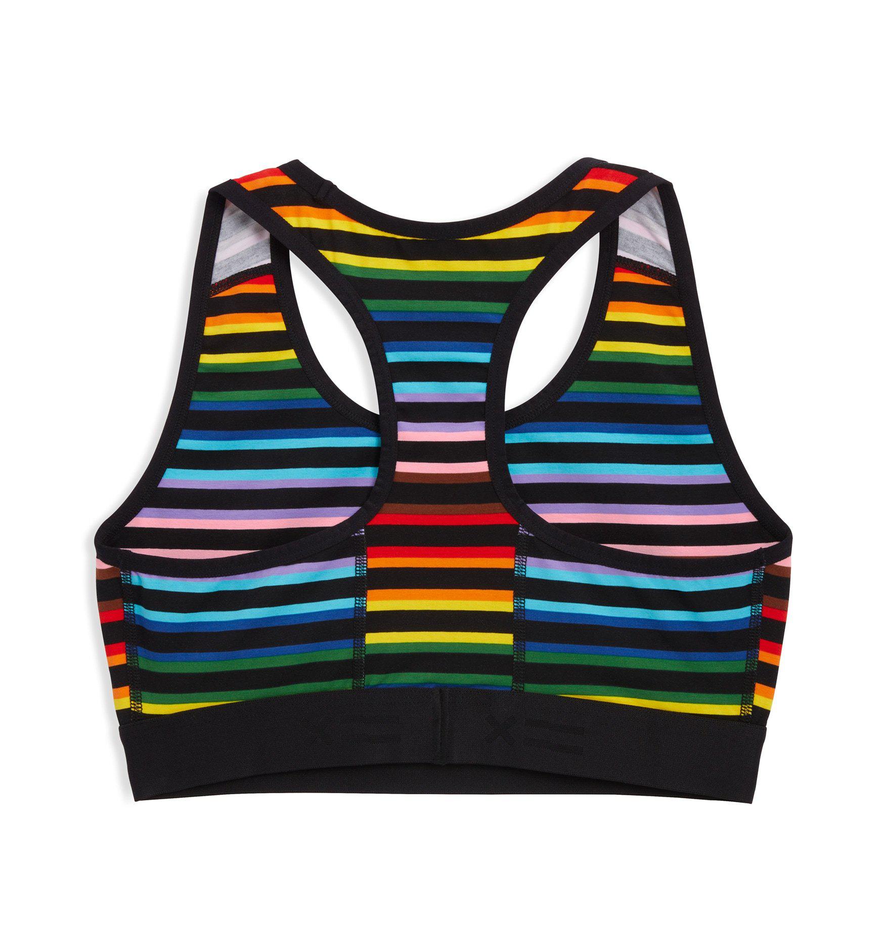 Racerback Soft Bra - Progress Pride Stripes-Bra-TomboyX
