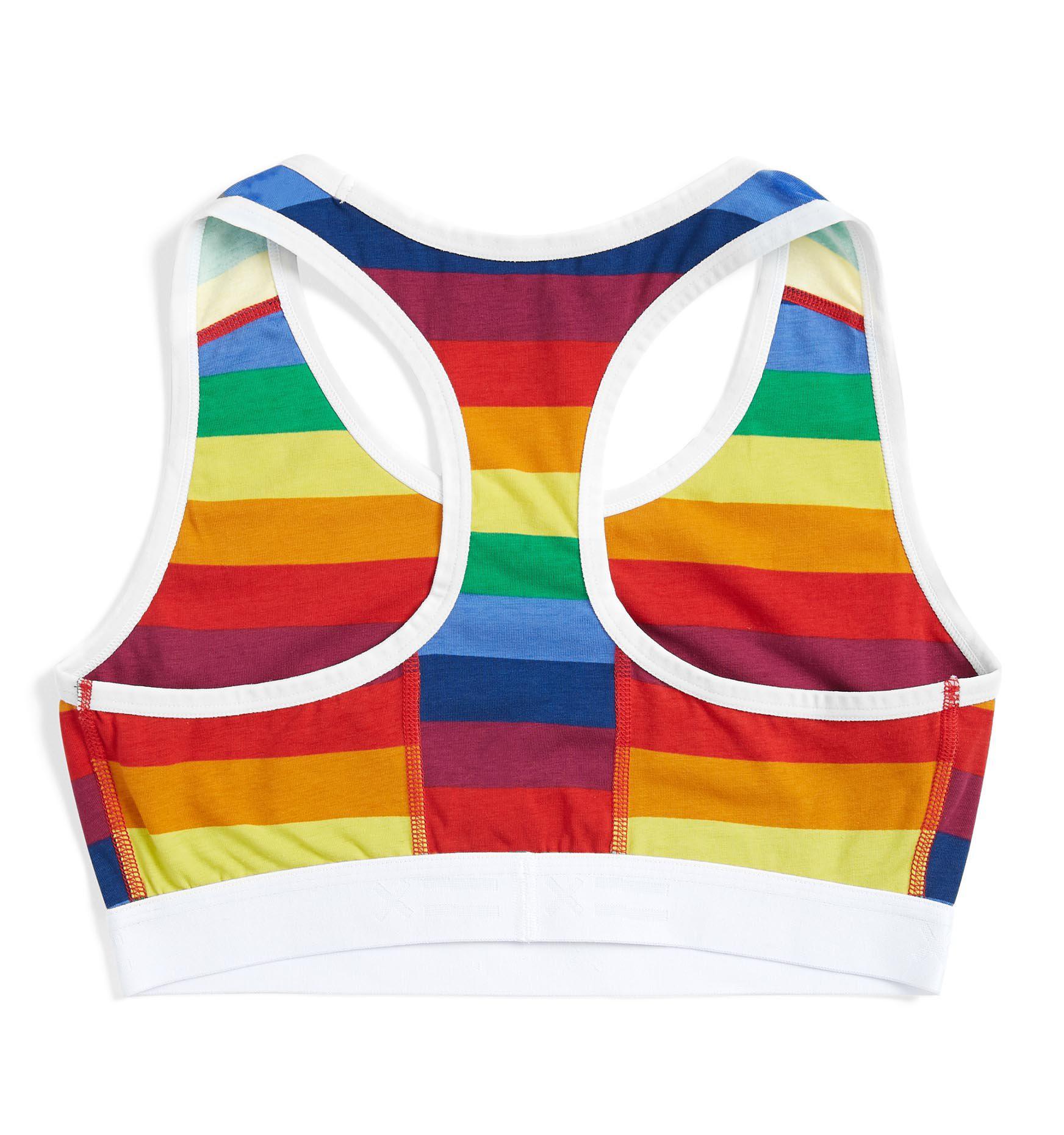 Racerback Soft Bra - Rainbow Pride Stripes-Bra-TomboyX