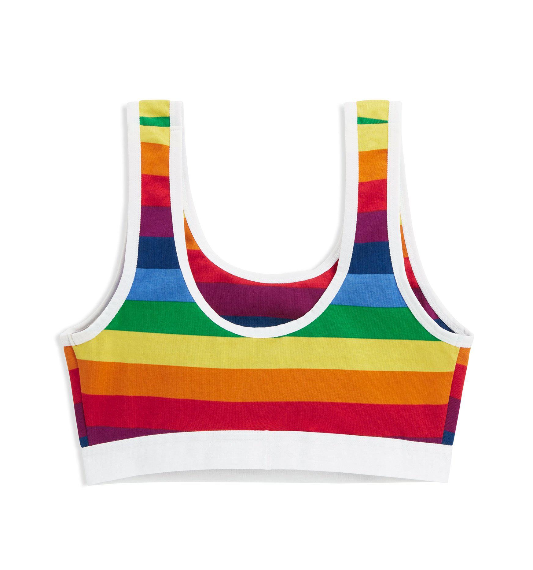 Essentials Soft Bra - Rainbow Pride Stripes-Bra-TomboyX