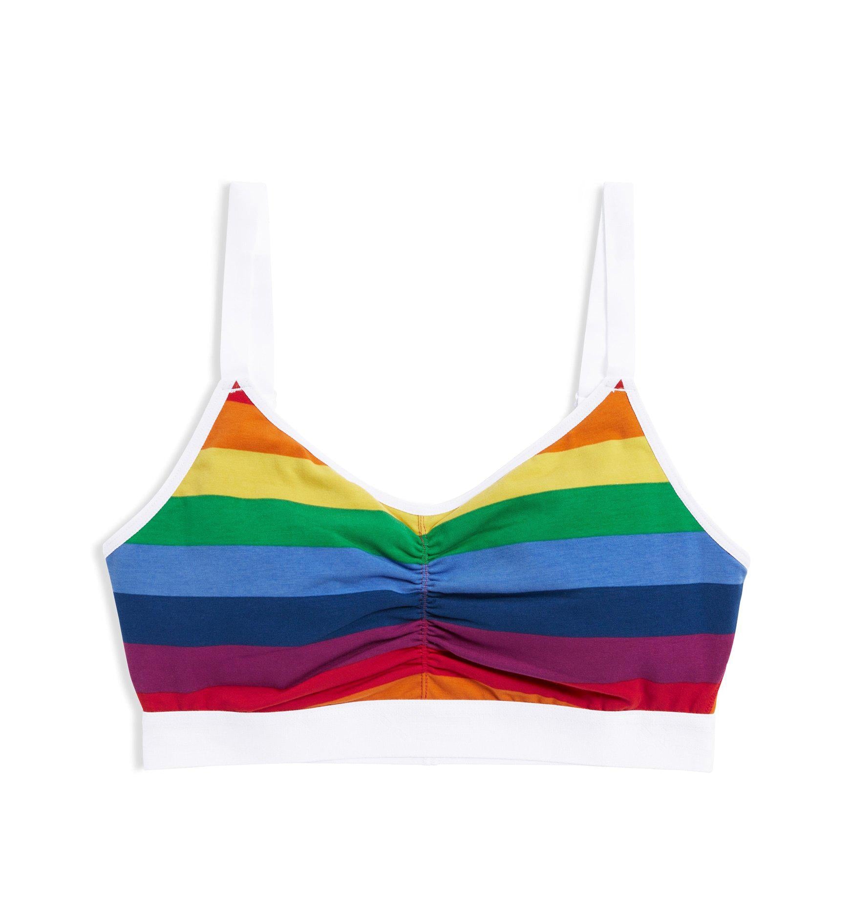 Calvin Klein Pride Edit Bralette soft cotton Rainbow Stripe