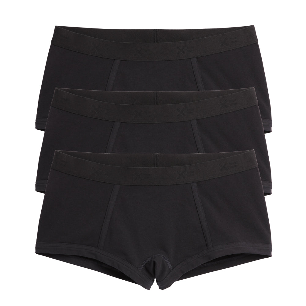 Boy Shorts 3-Pack - Cotton X= Black