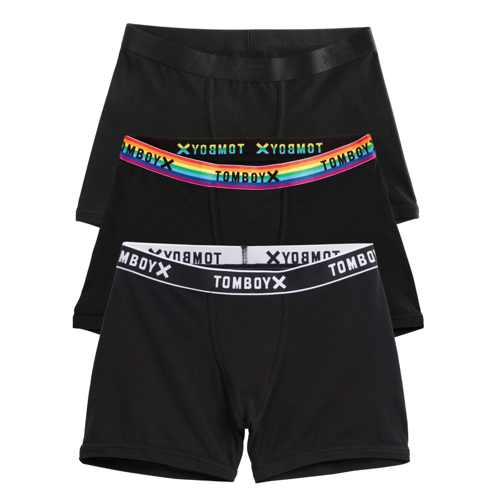 4.5" Trunks 3-Pack - Cotton Mixed Black