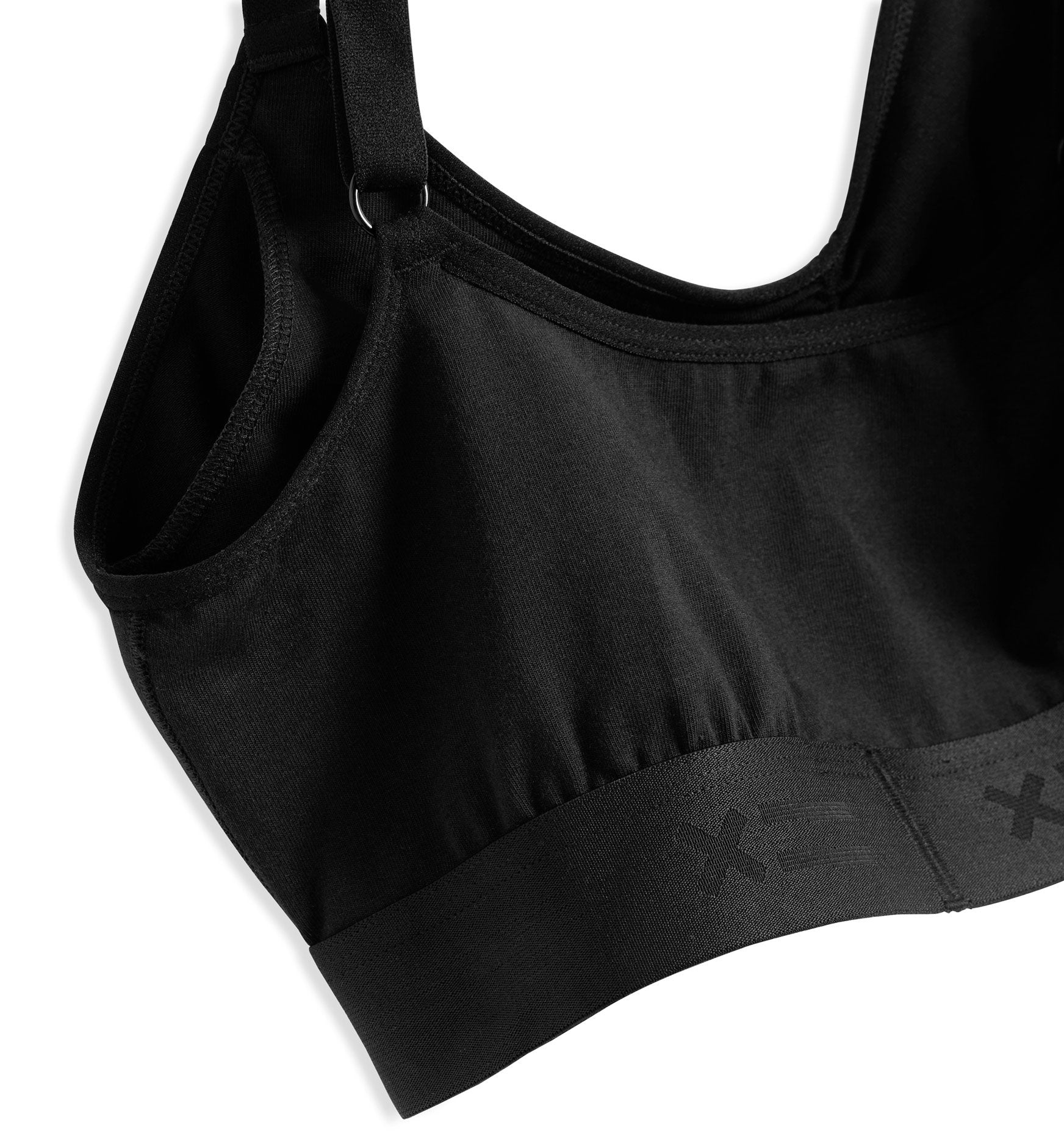 Close-up of V Neck Bralette - X= Black