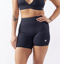Swim High Waisted Boy Short - Black Rainbow Ombre