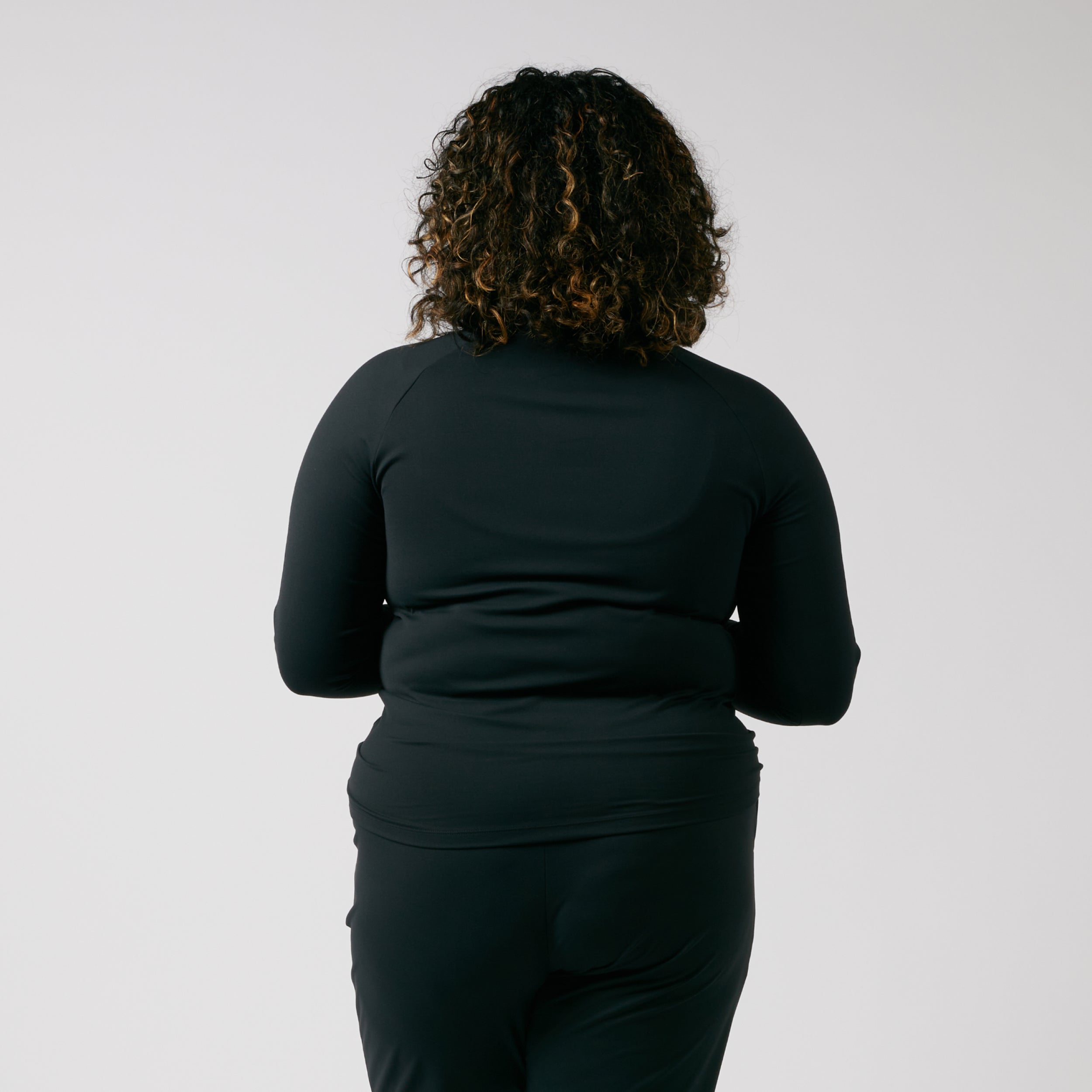 Long Sleeve Quarter Zip Top - Black