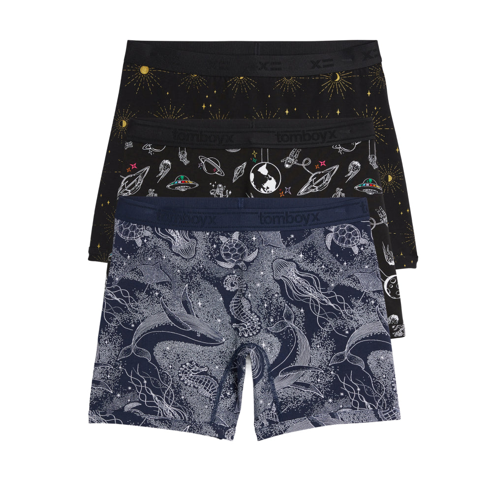 6" No Fly Boxer Briefs 3-Pack - Night Bundle