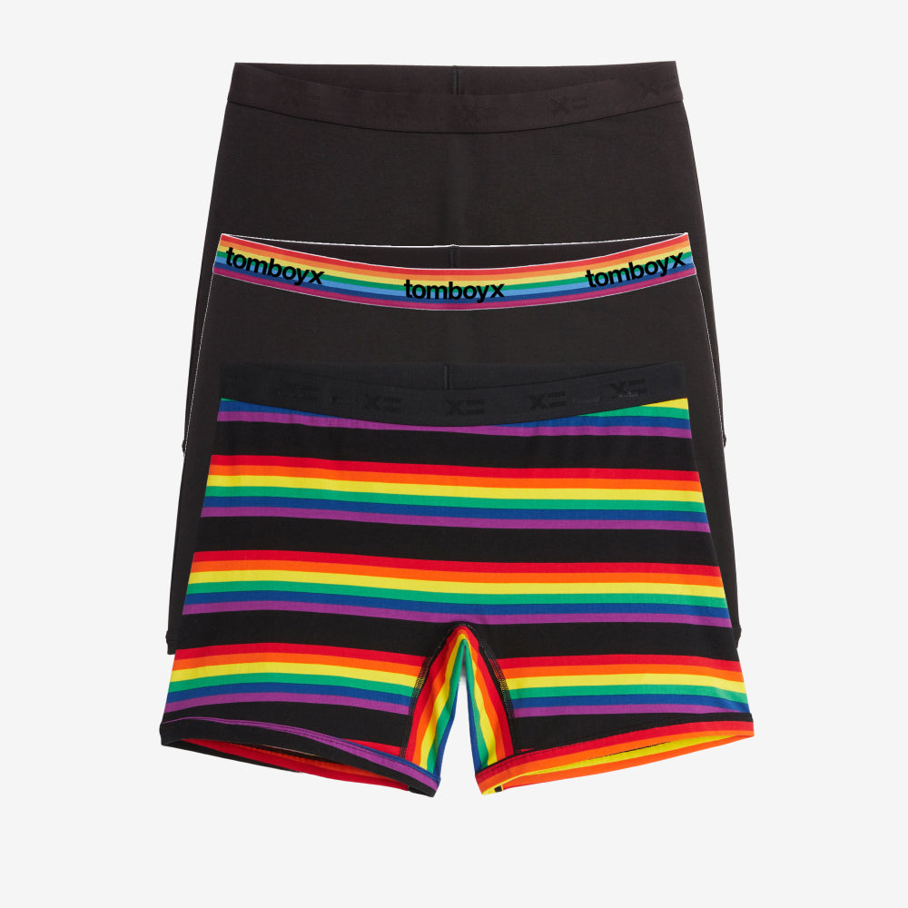 6" No Fly Boxer Briefs 3-Pack - Stripe Up